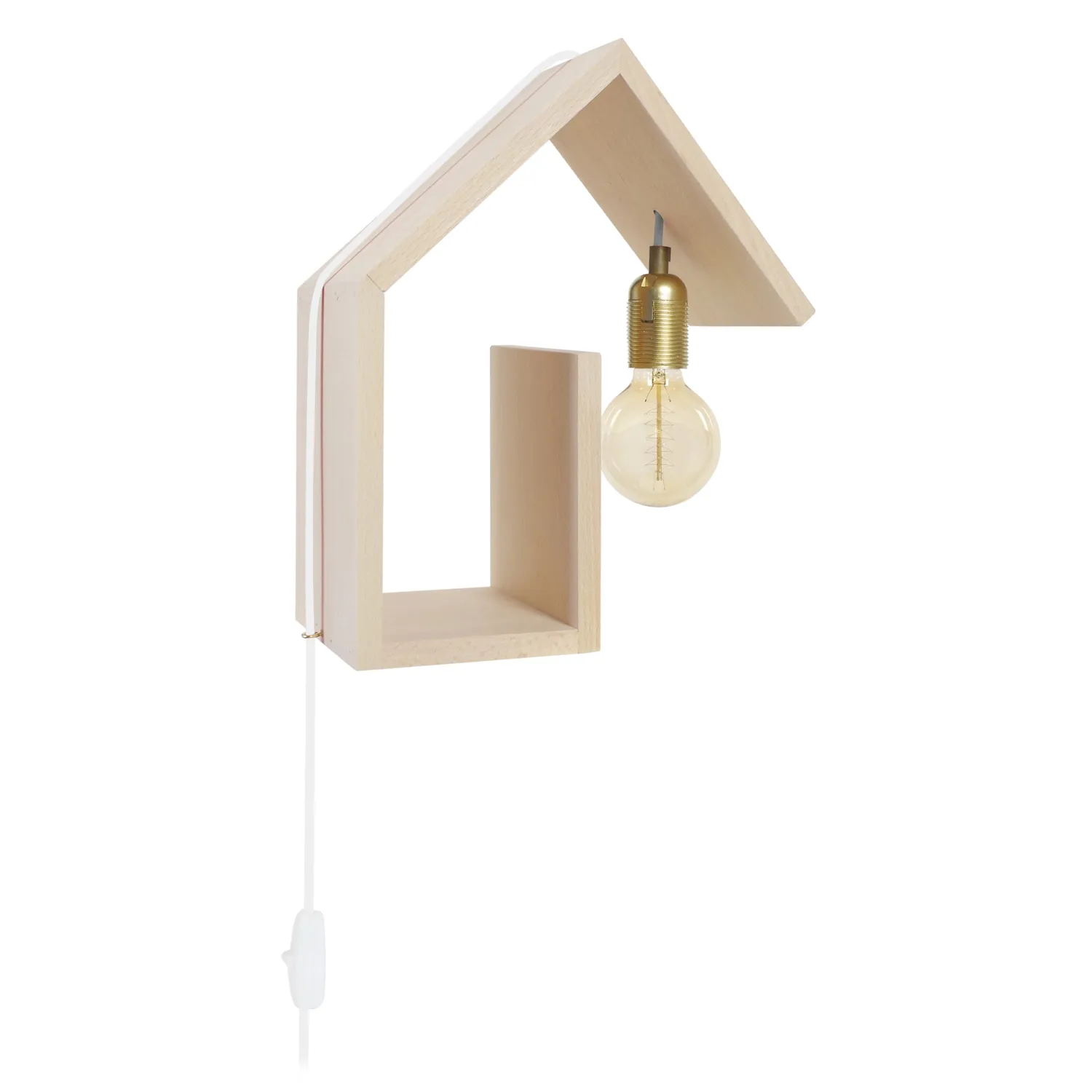 Tosel Cottage G applique legno con mensola 29x36 cm