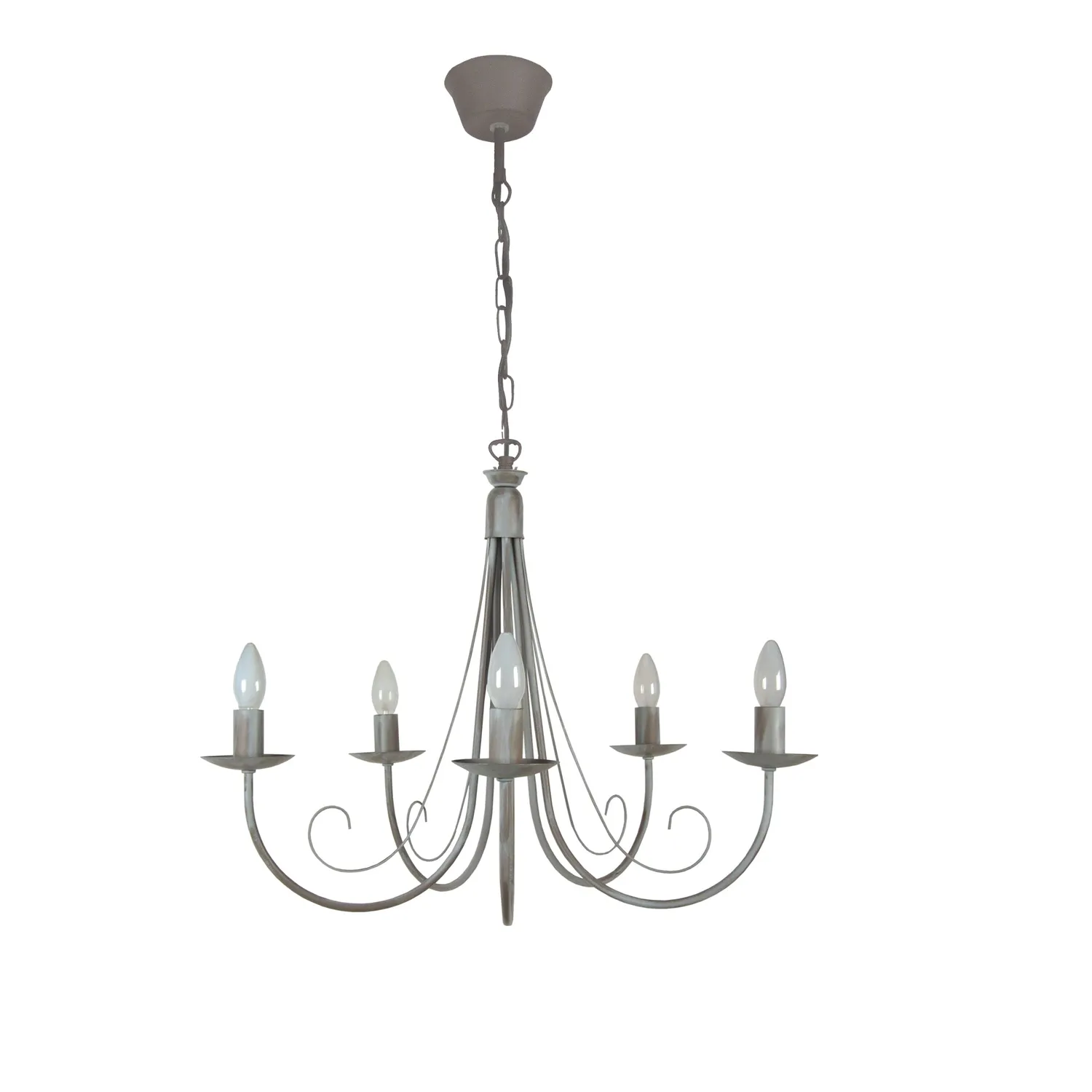 Tosel Côte d'Ivoire lampadario metallo taupe 60x80 cm
