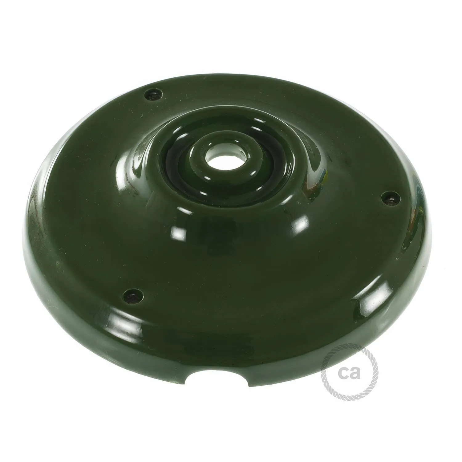 Creative Cables Rosone Soffitto Porcellana Verde 105mm