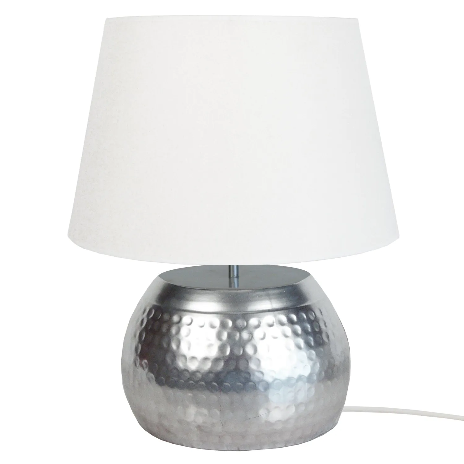 Tosel Calcuta Lampada da Tavolo 40x47cm Cromo Bianco