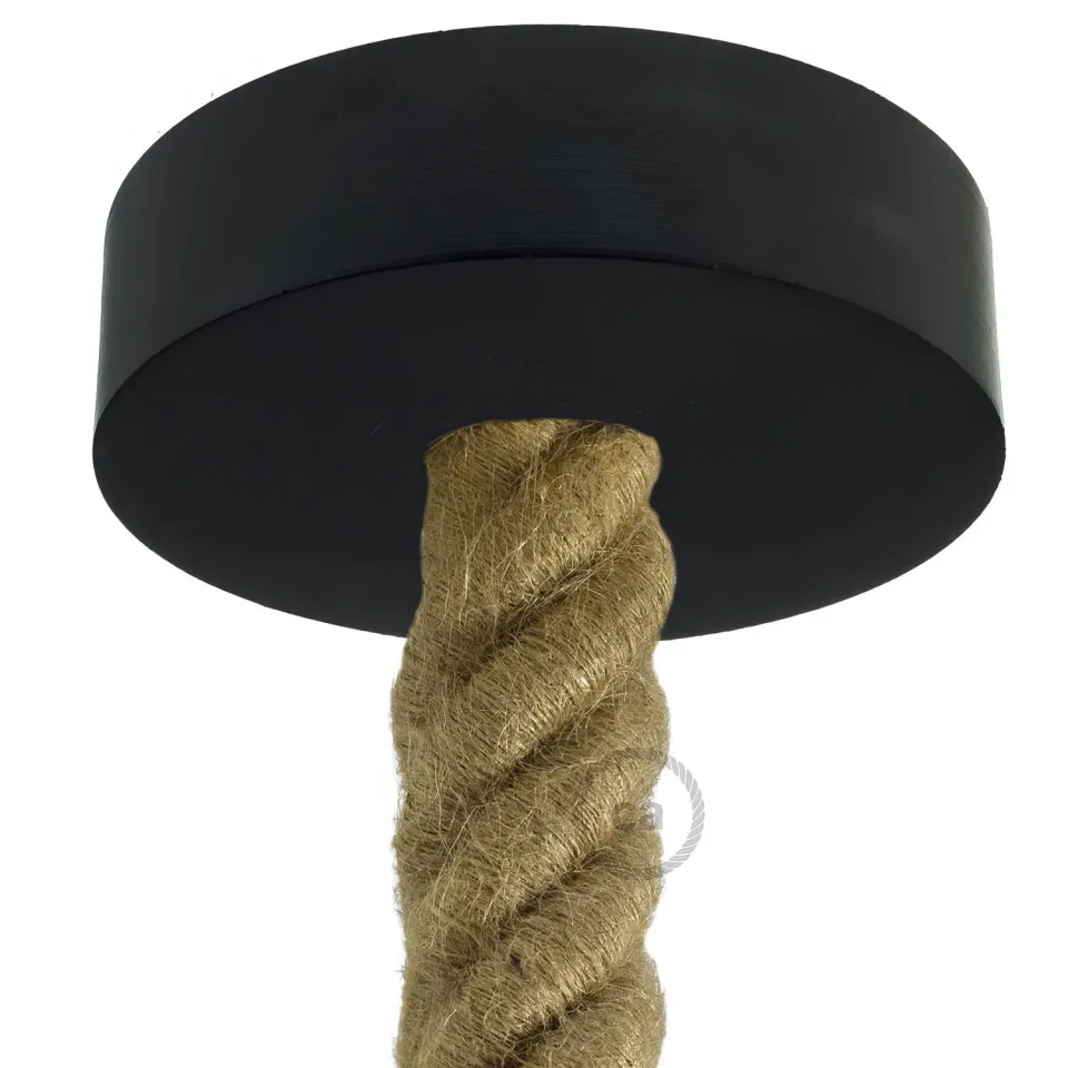 Creative Cables rosone legno nero cavo 3XL 120mm