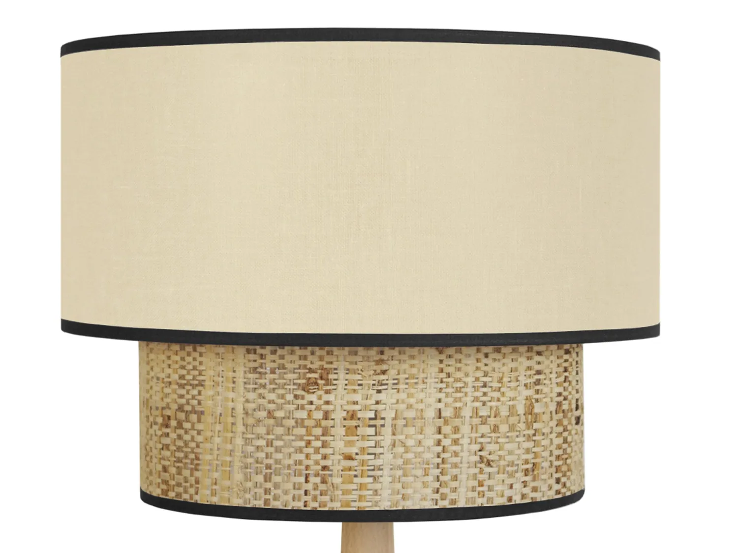 Tosel Cochin Lampada Tavolo Colonna Legno Crema 30x54 cm