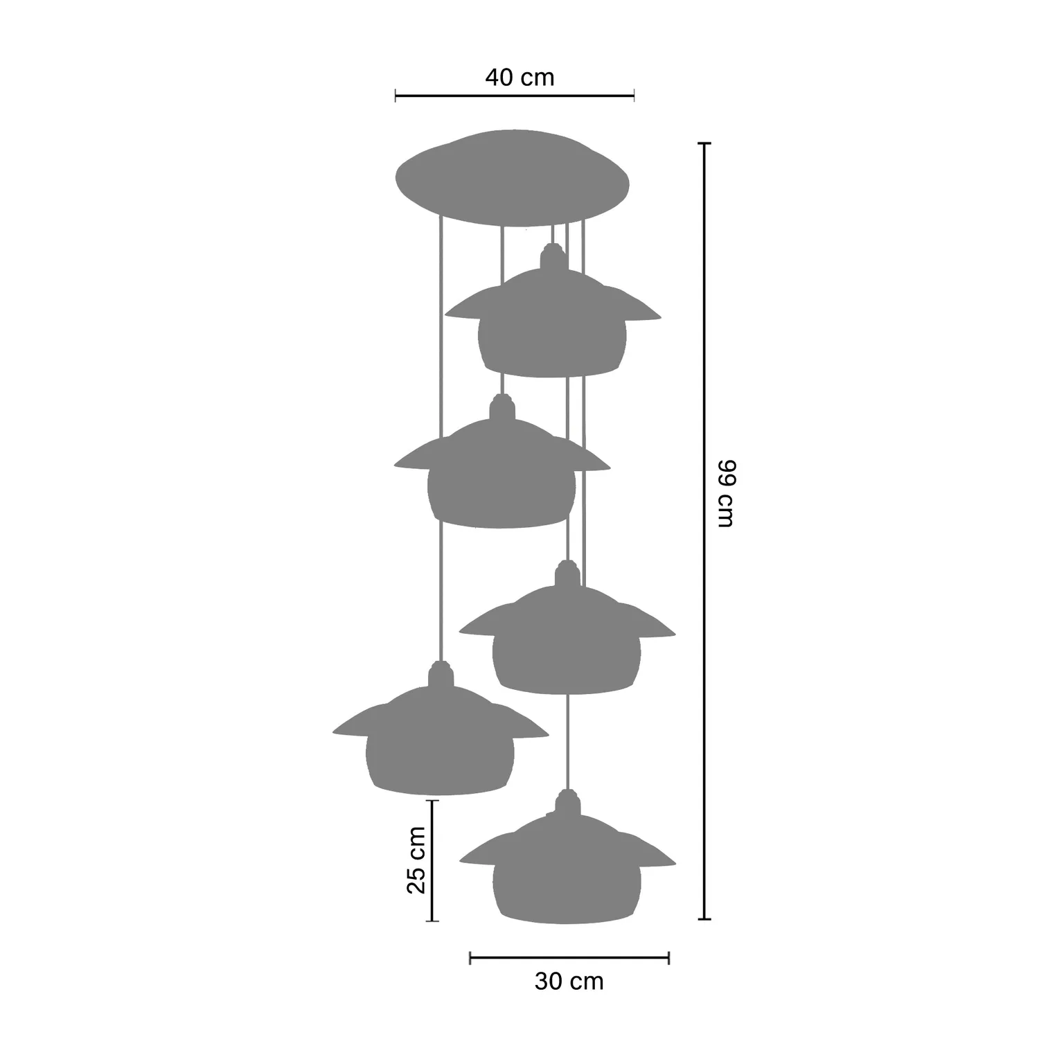Tosel Brindisi lampadario bianco 5 luci vetro