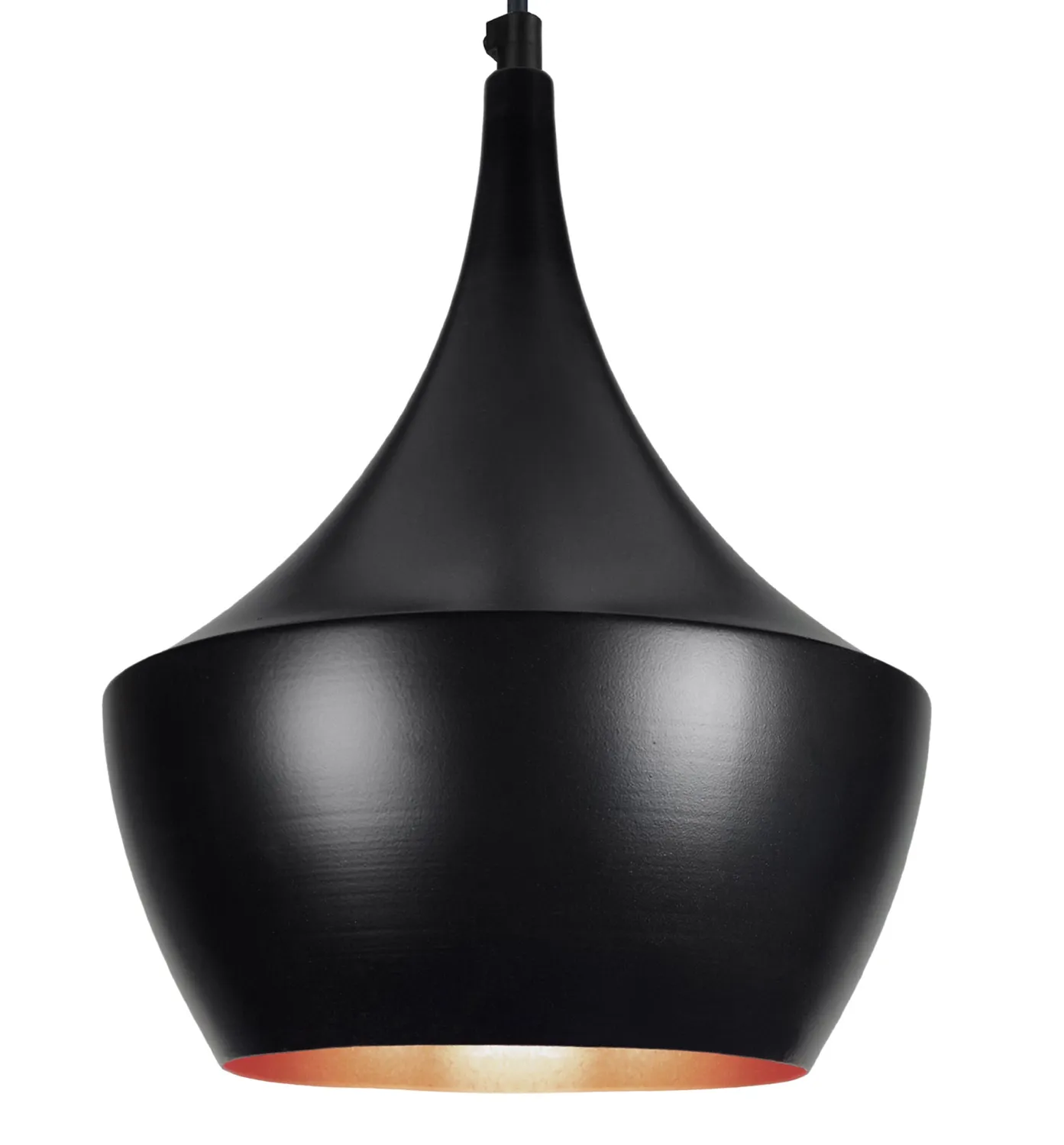 Tosel Falun Sospensione Metallo Conica Nera D24x100 cm