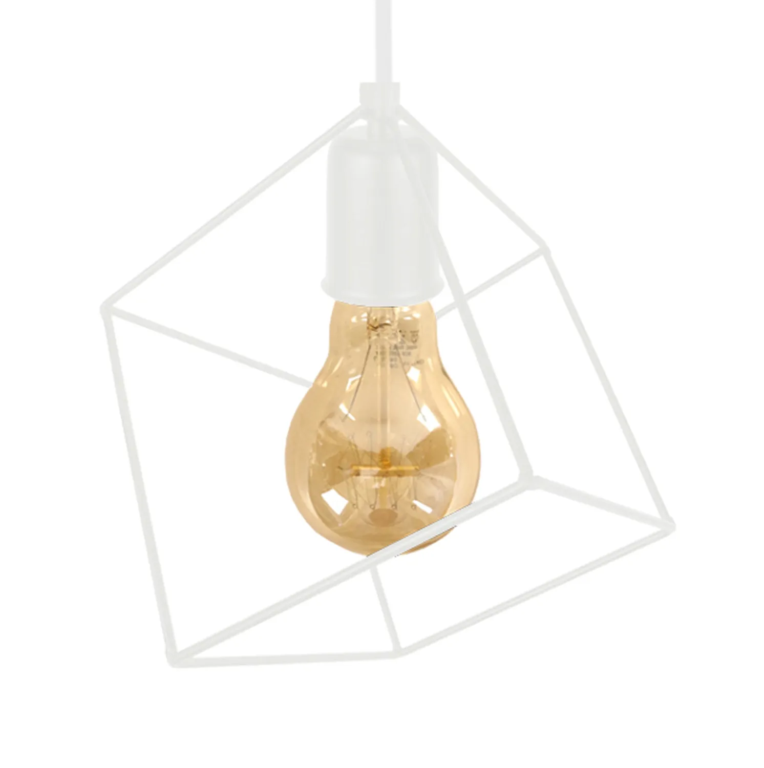 Tosel Square lampadario industriale metallo nero 3 luci
