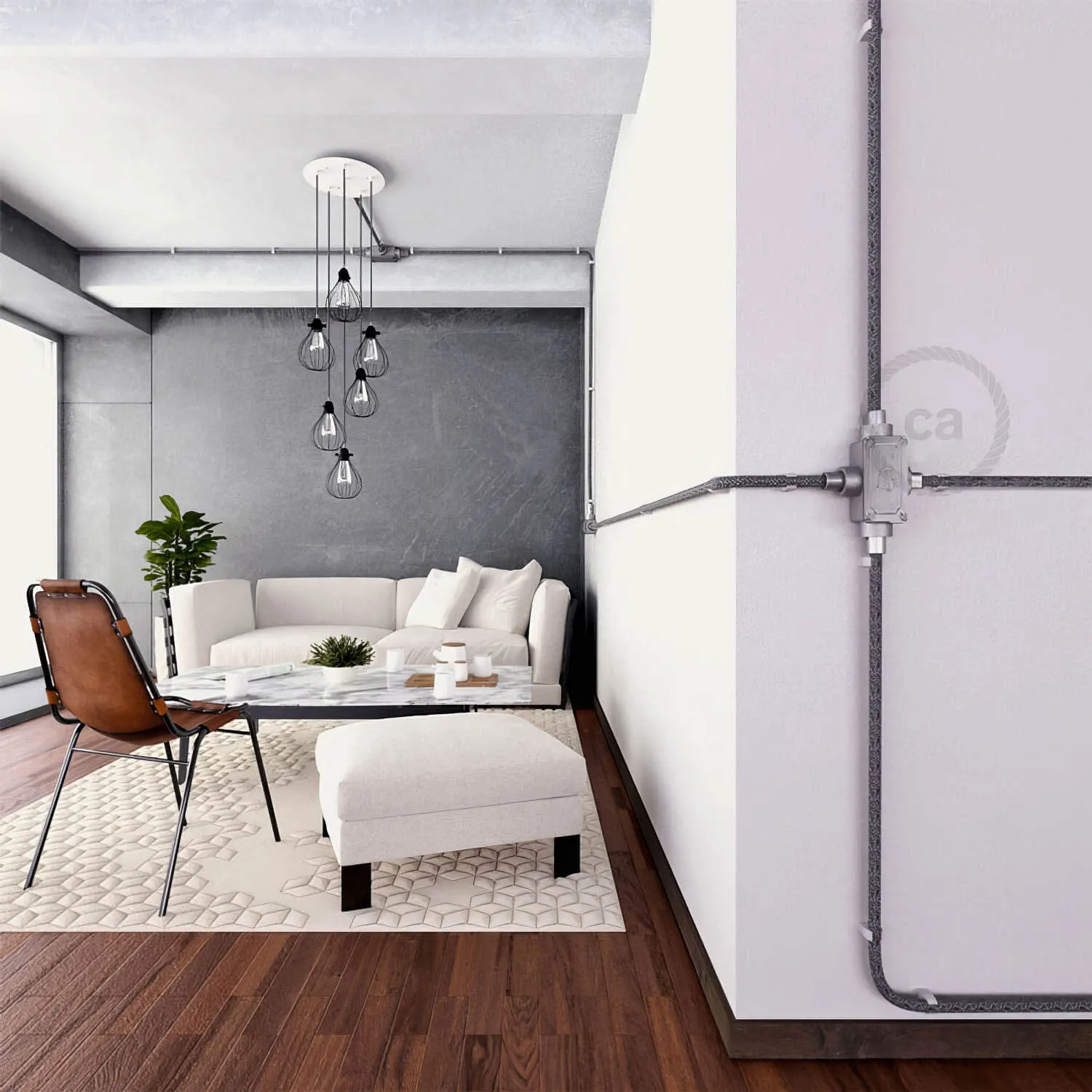 Creative Cables Creative-Tube Giunzione X alluminio 4 vie IP55