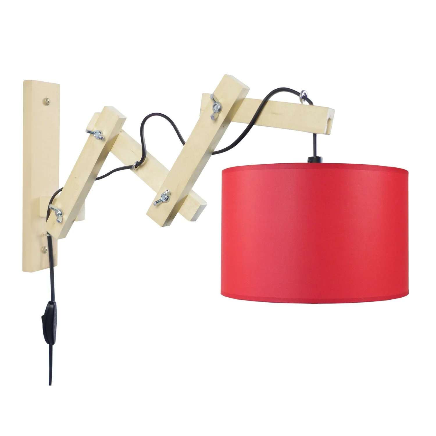 Tosel Pilori applique legno ecrù braccio oscillante