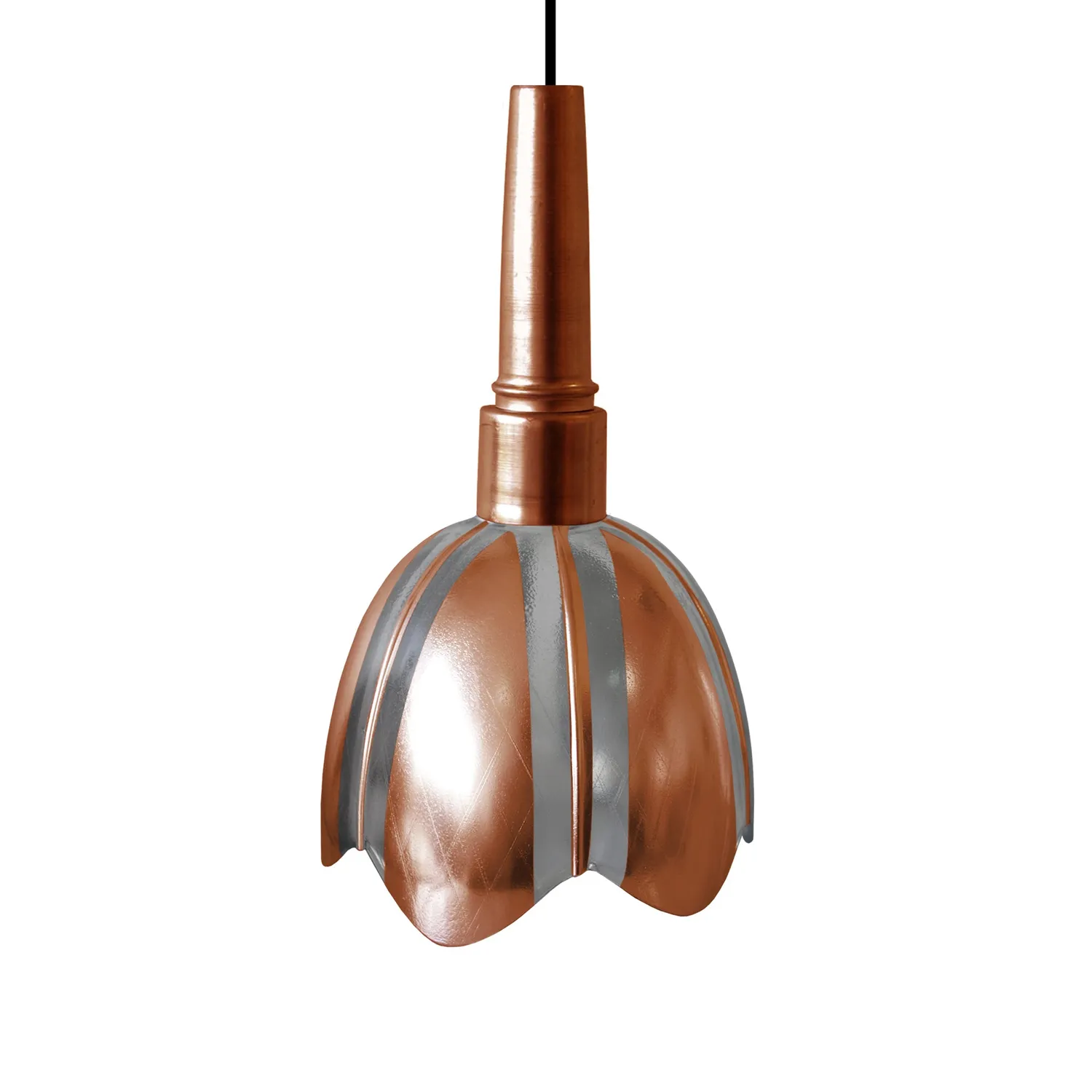 Tosel Galliati Sospensione Vetro Oro 18x90 cm Campana