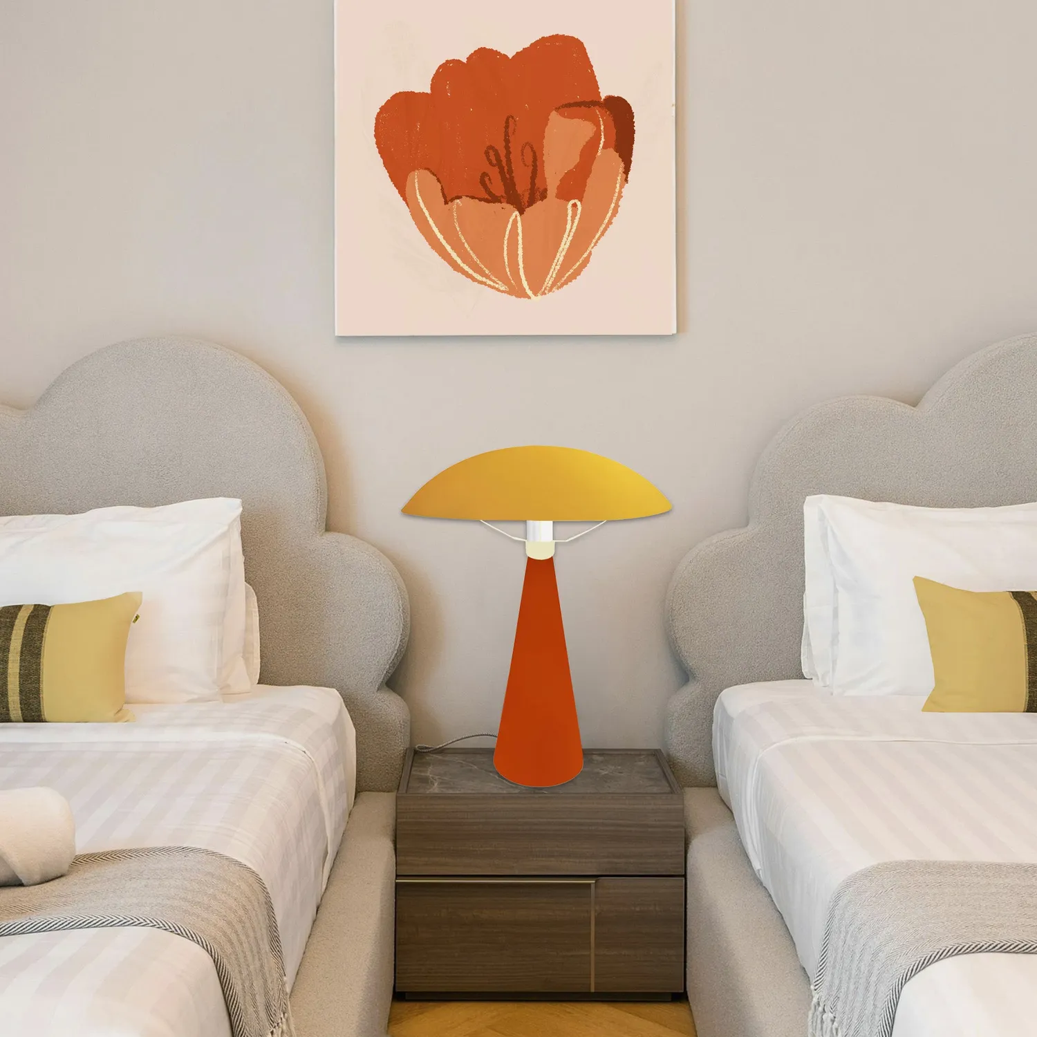 Tosel Alva lampada da tavolo beige 23x37 cm cono