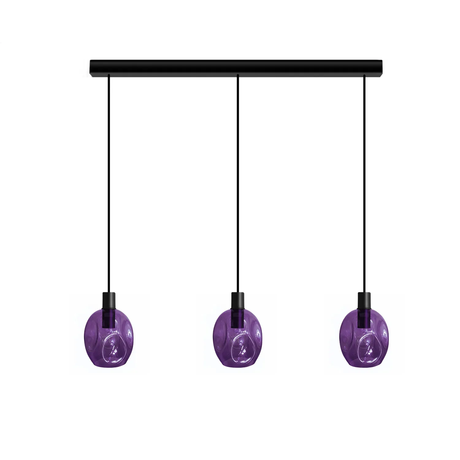 Tosel Vingolf lampadario barra nero vetro 70x100 cm E27