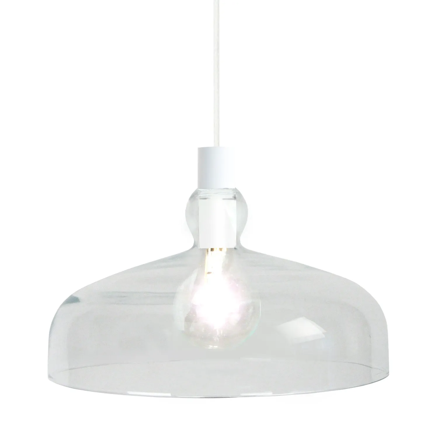Tosel Testo lampadario a sospensione vetro 28x100 cm nero
