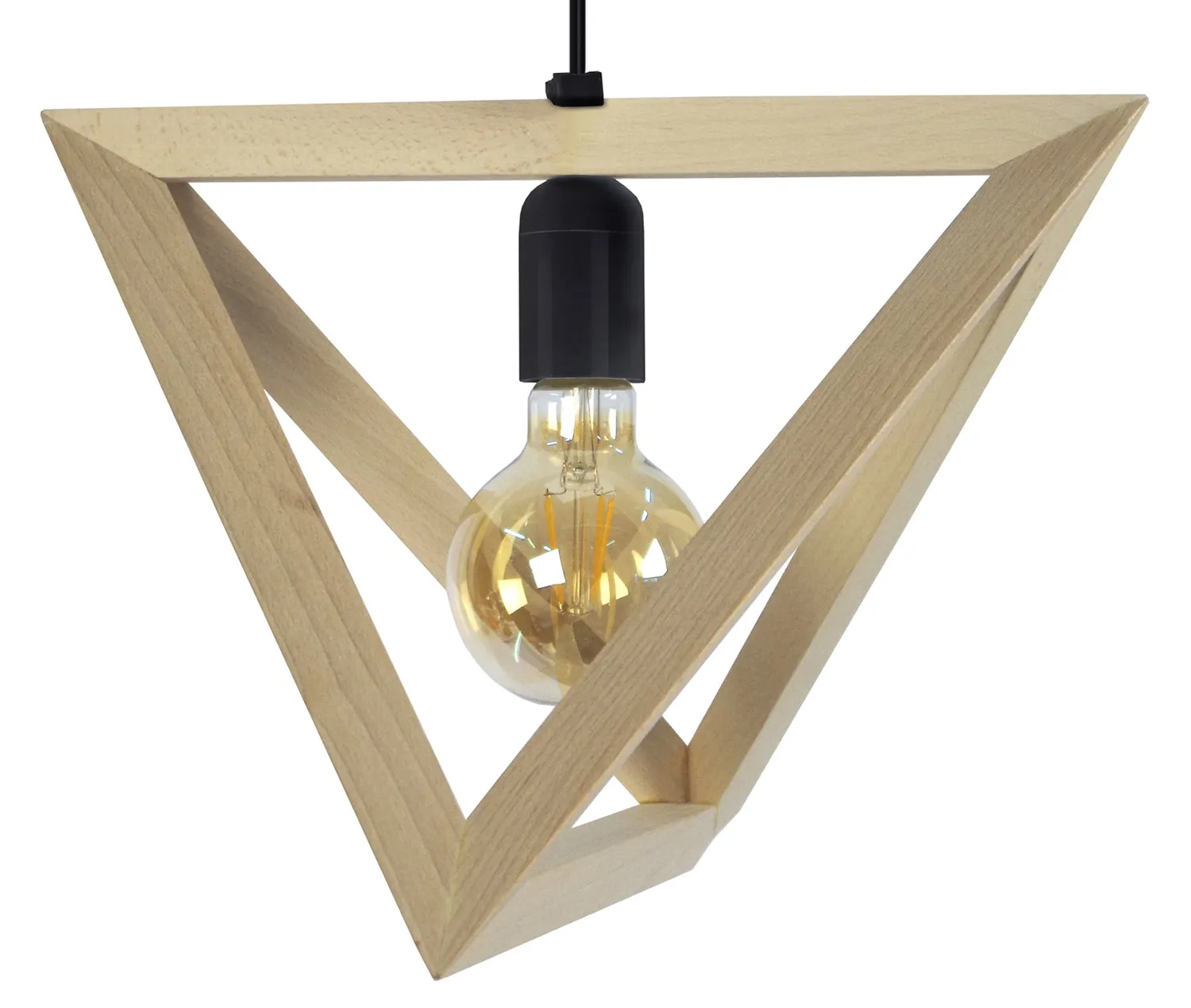 Tosel Tétraèdre C sospensione piramide legno naturale 35x100cm