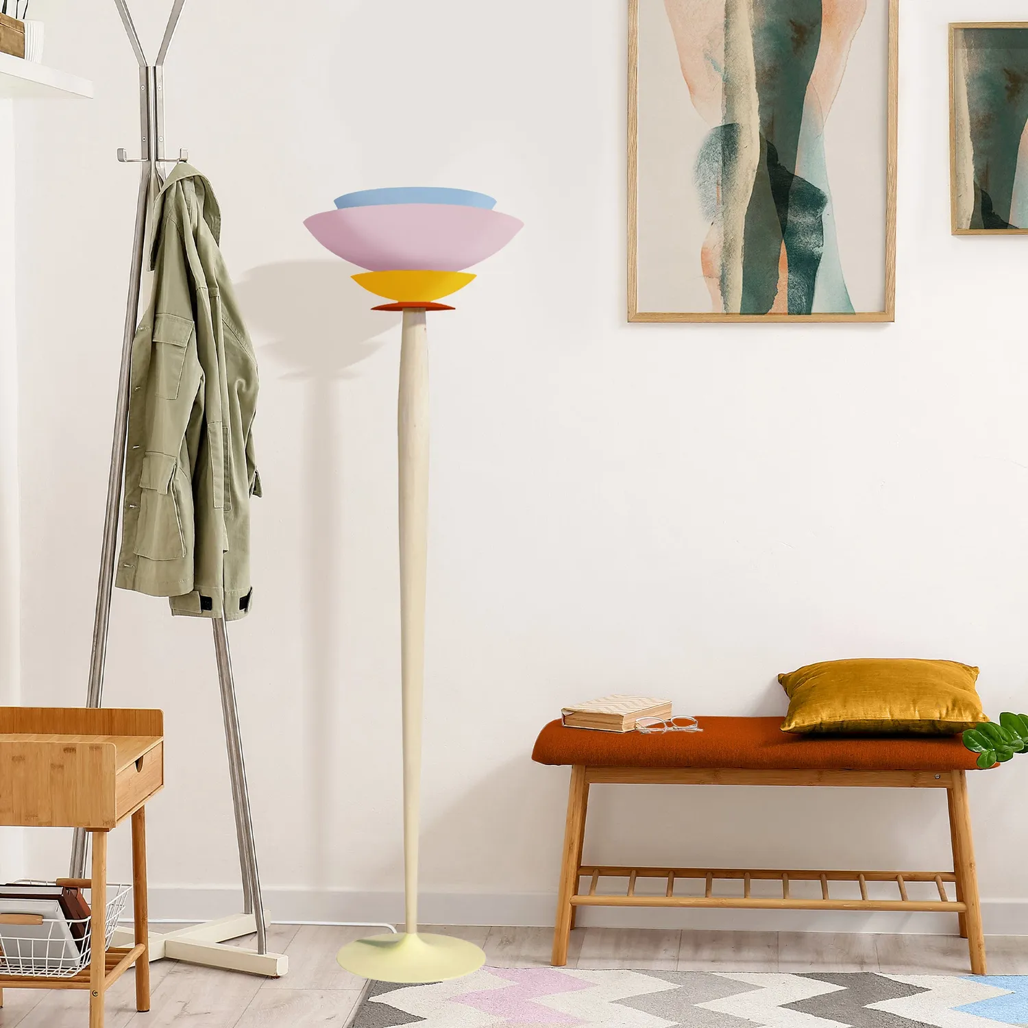 Tosel Frida piantana 40x162 cm beige legno-metallo