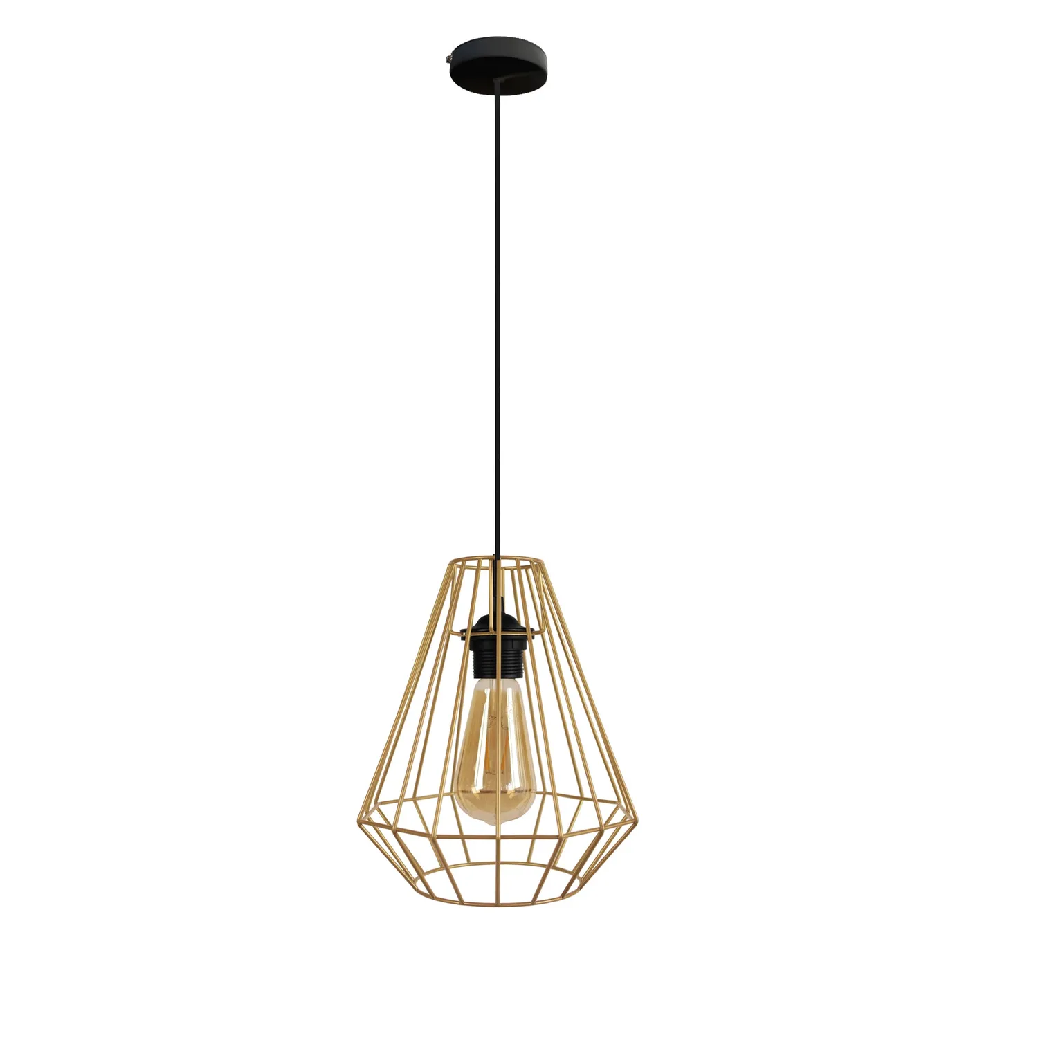 Tosel Diamond A sospensione metallo conica nera 20x100cm