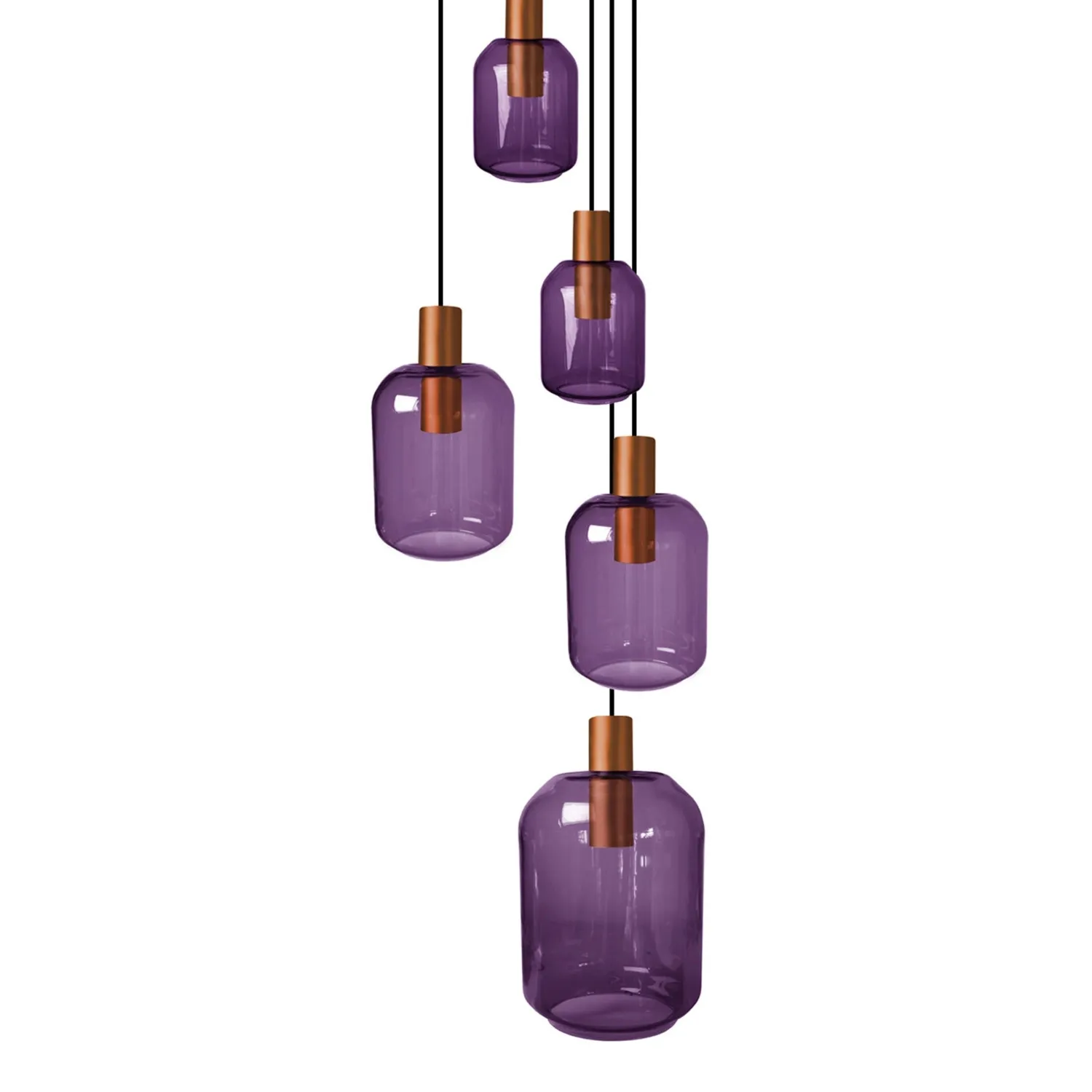 Tosel Svalbard Small lampadario 5 luci rame trasparente
