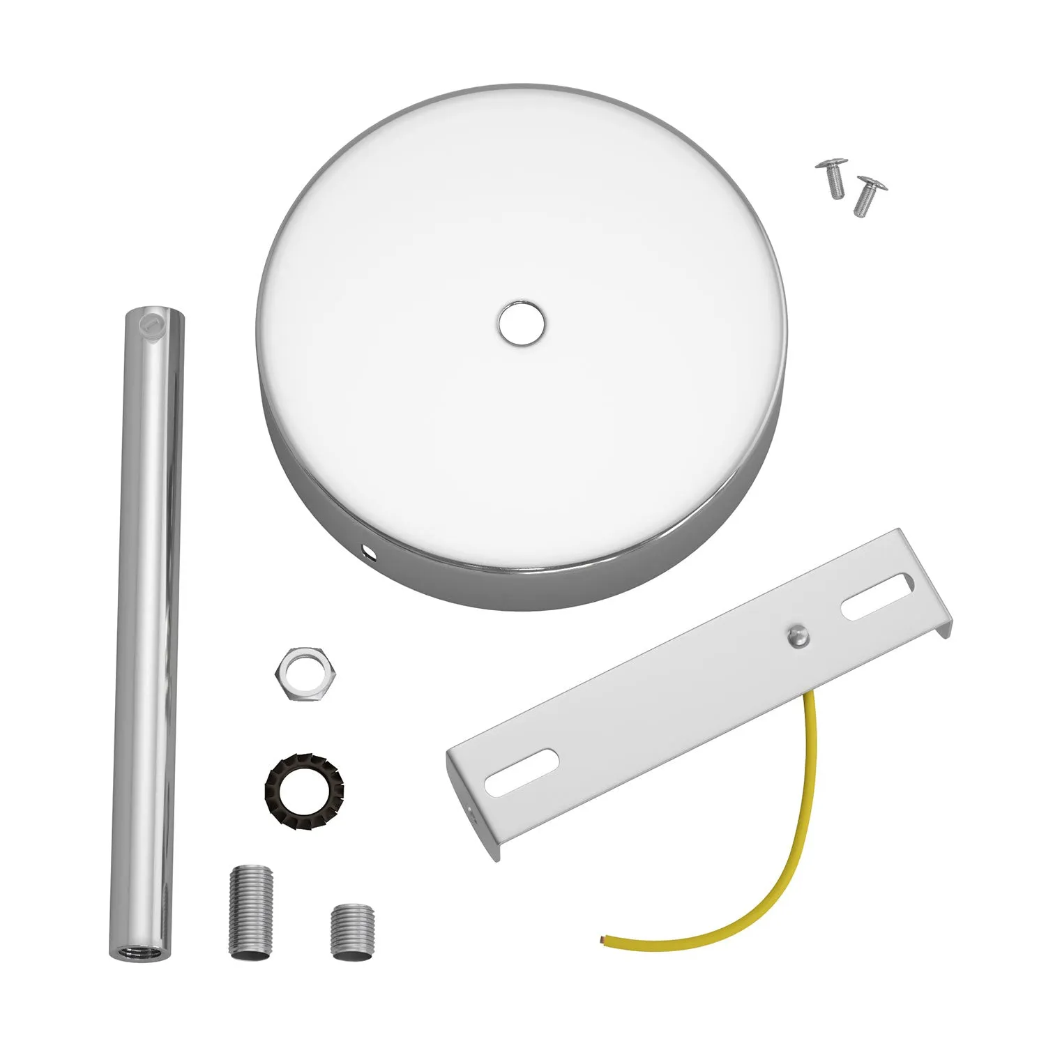 Creative Cables rosone soffitto 1 foro cromo serracavo 15cm