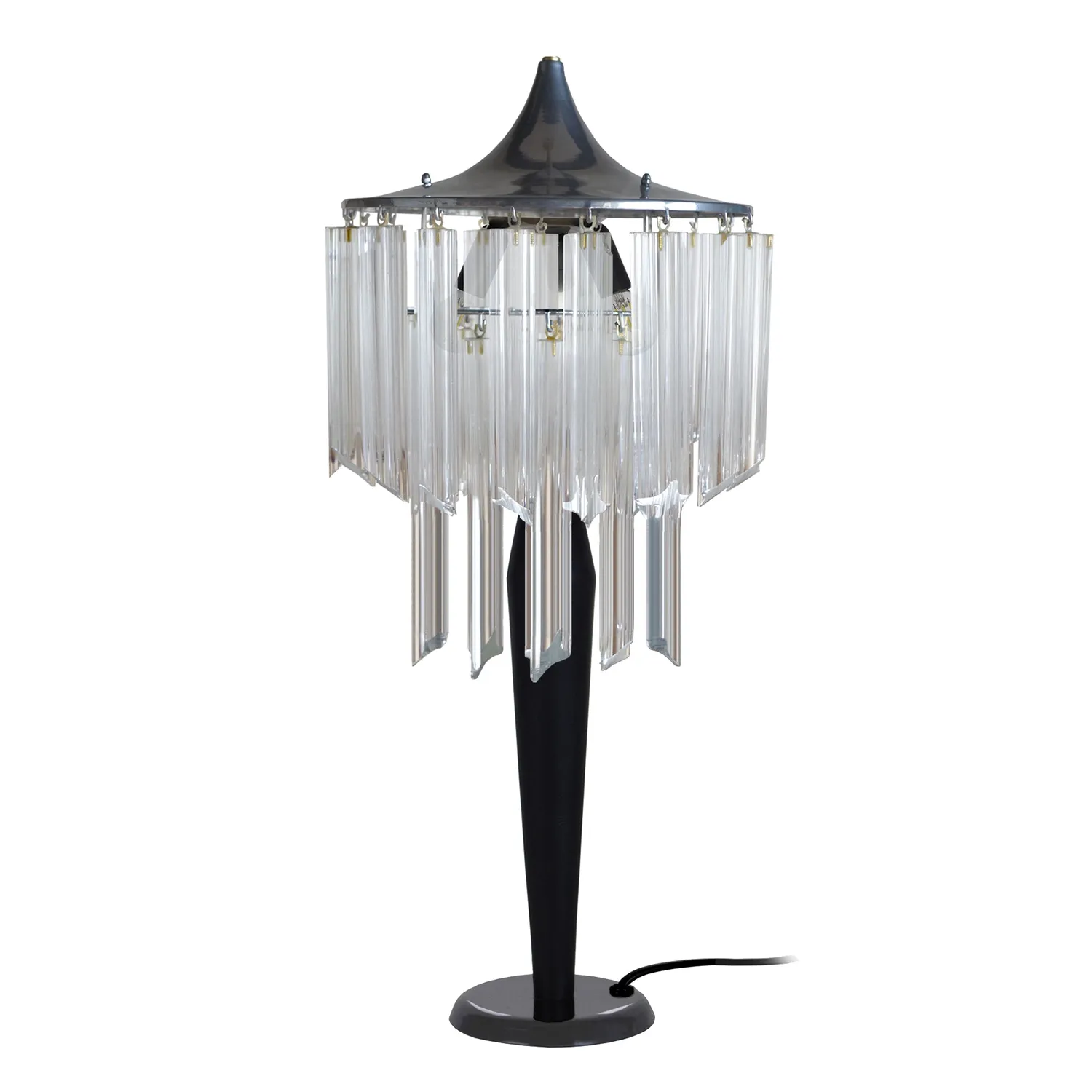 Tosel Leipzig lampada da tavolo cromo 36x60cm vetro