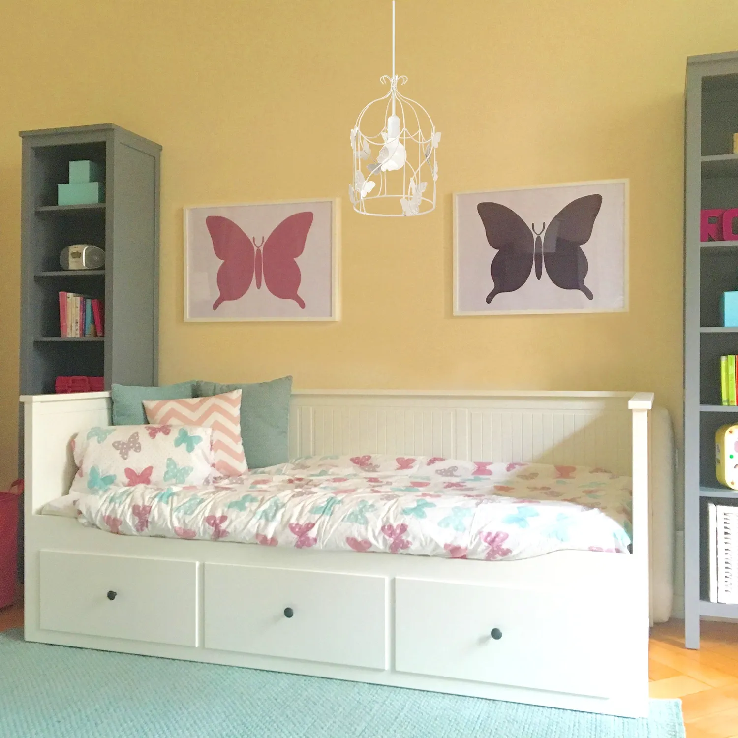 Tosel Cage Papillons sospensione bianca 23x100 cm metallo