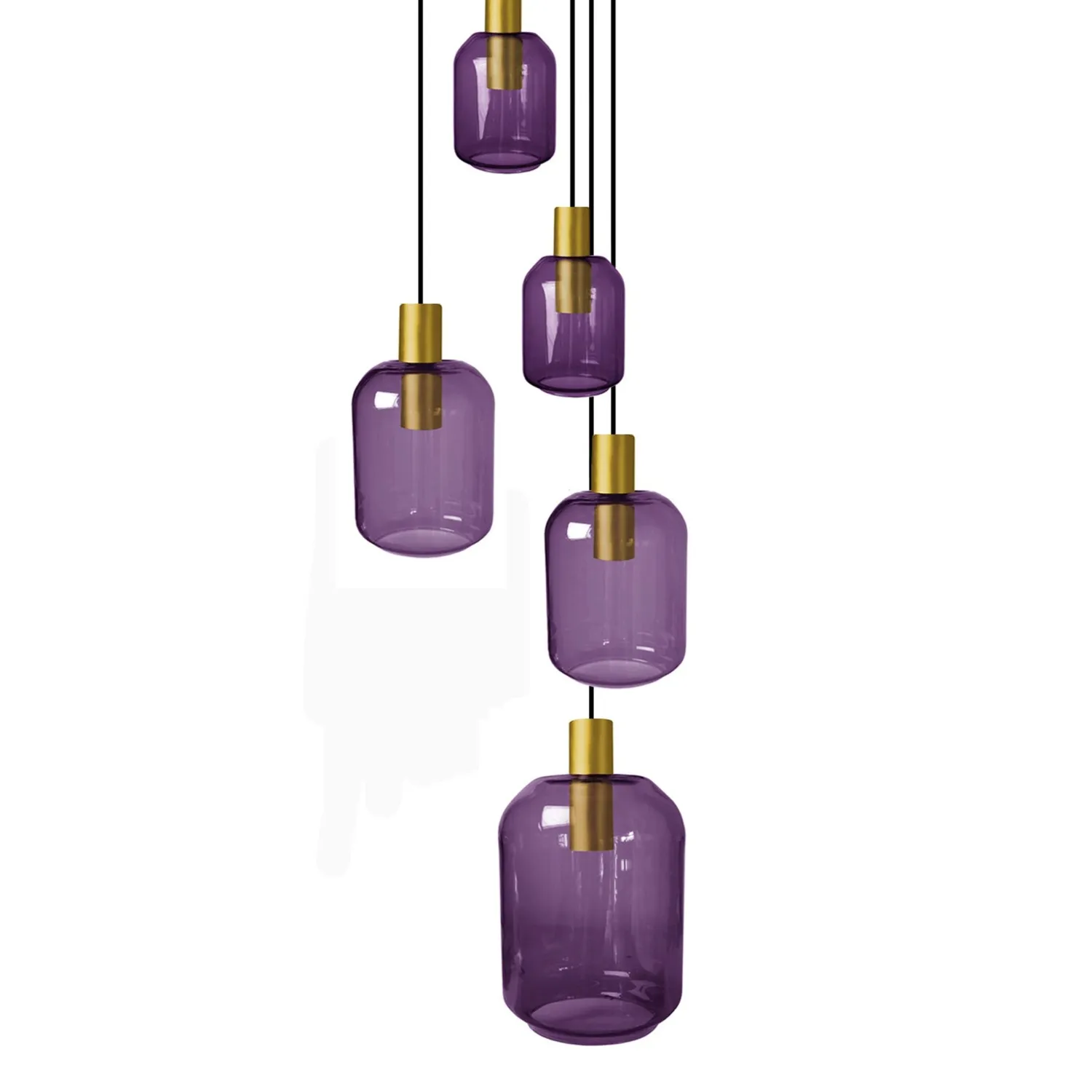 Tosel Svalbard Small lampadario oro 40x100cm vetro