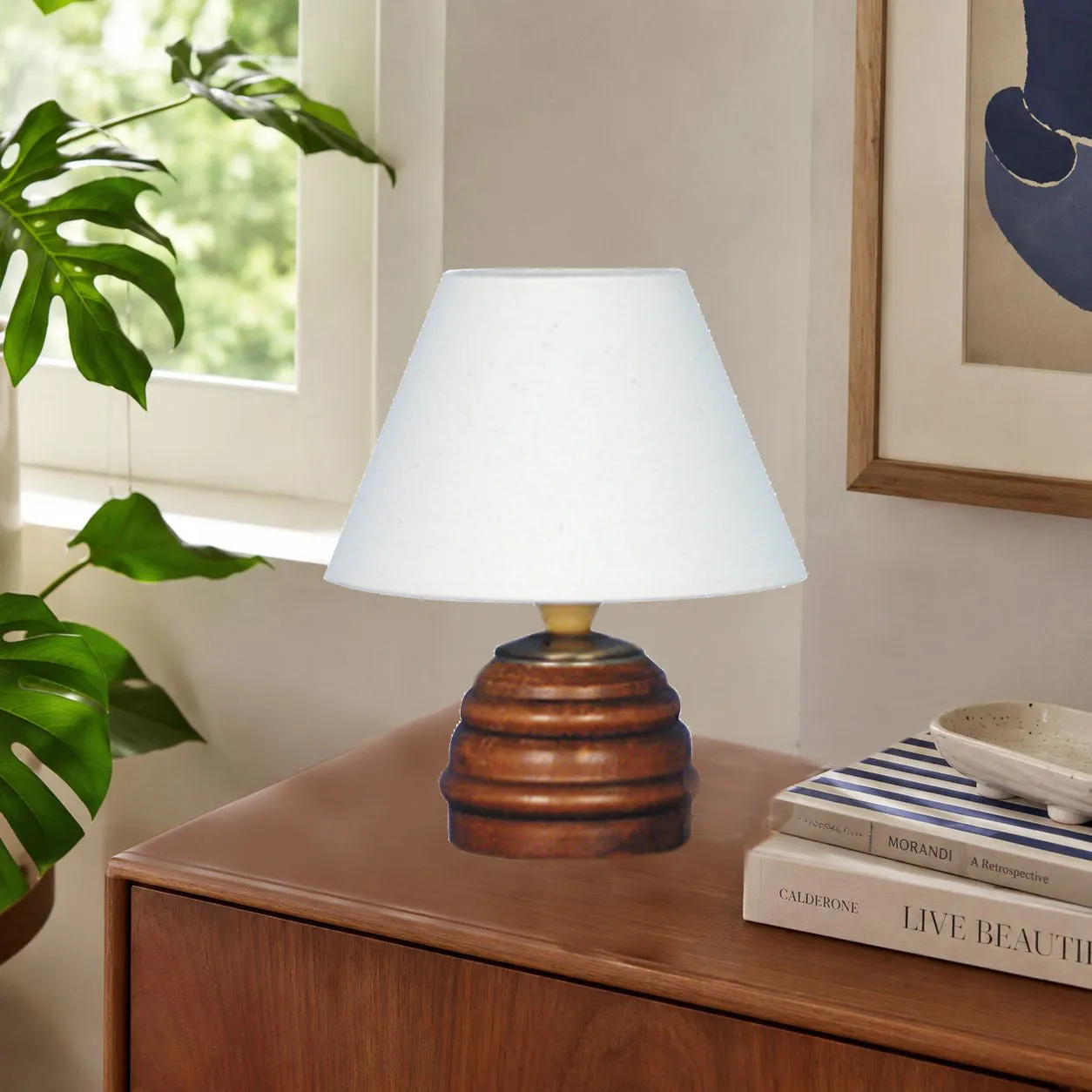 Tosel Lampe Bois Lampada Comodino Legno 18 cm