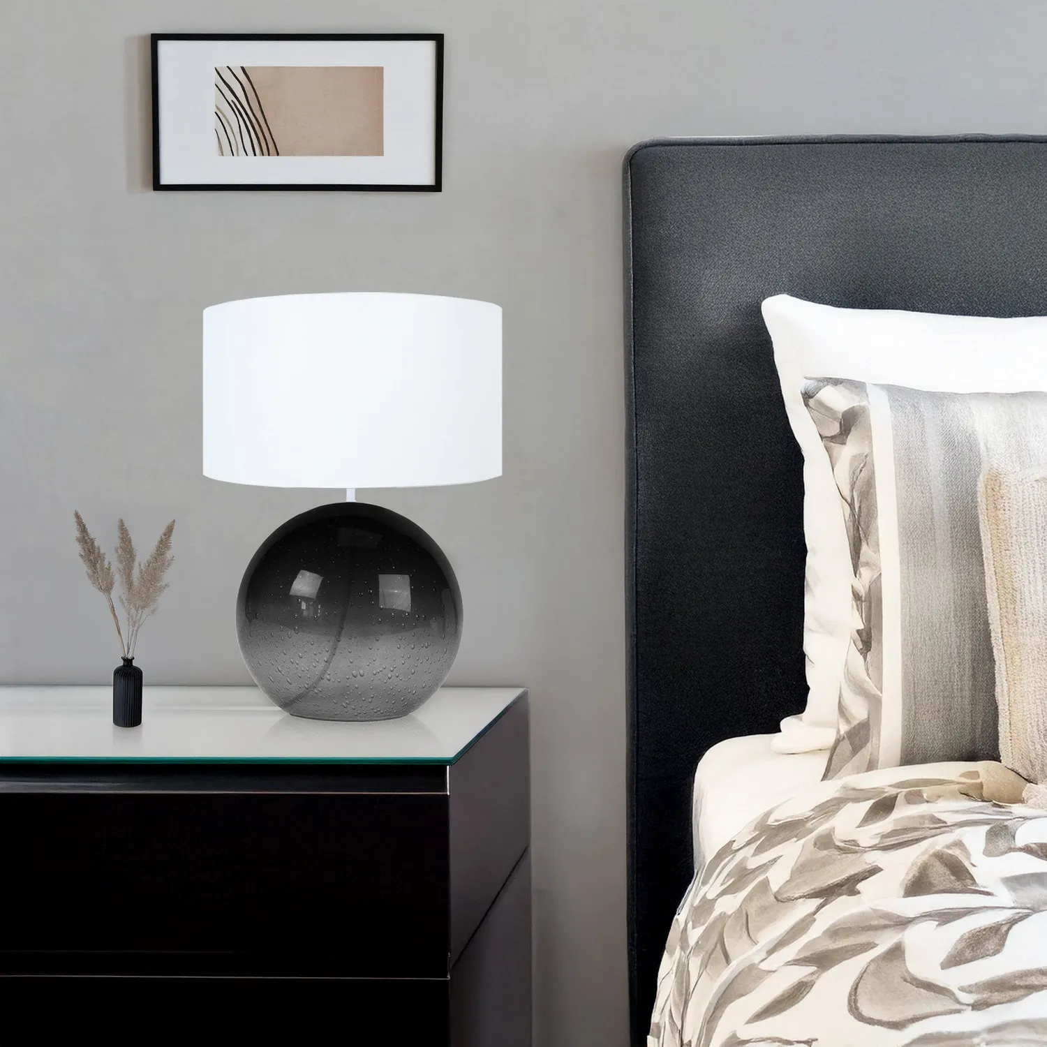 Tosel Burnaby lampada da tavolo vetro trasparente 50 cm