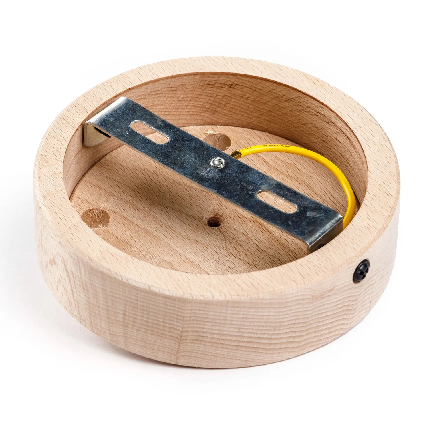 Creative Cables Rosone Legno Cilindrico 4 Fori Neutro 120 mm