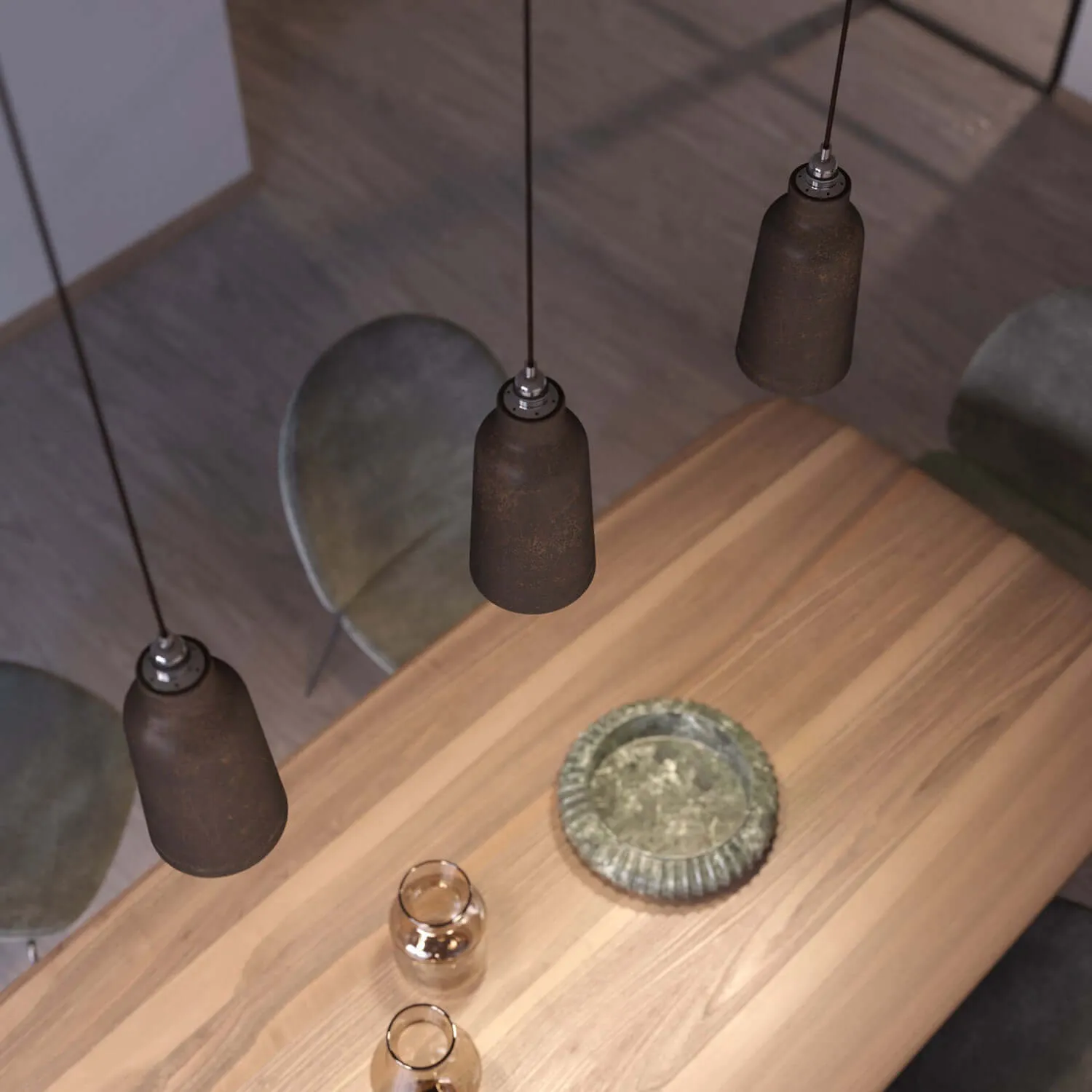 Creative Cables Bottiglia paralume ceramica corten made in Italy