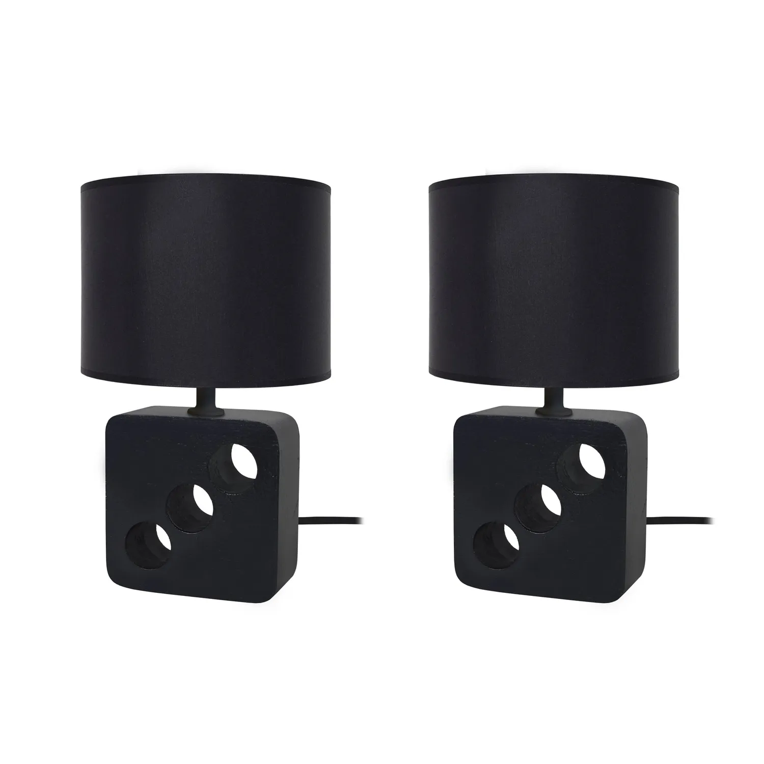 Tosel Kibo LT2 Lampada Comodino Legno 15x25 cm E14