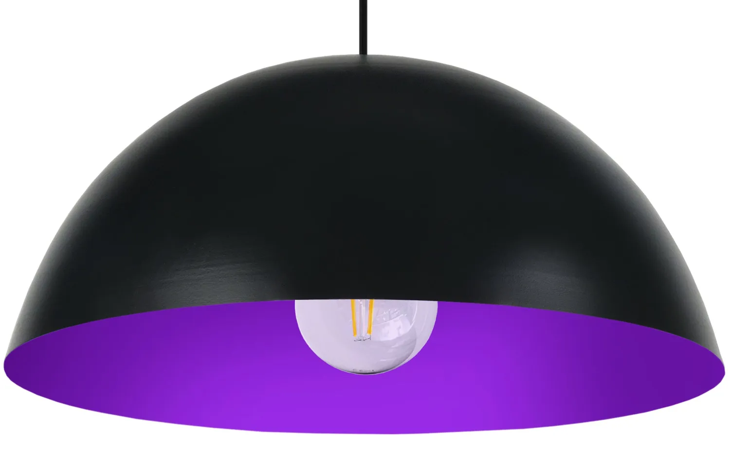 Tosel Demi Boule lampada a sospensione 30x100 cm nero-arancio metallo