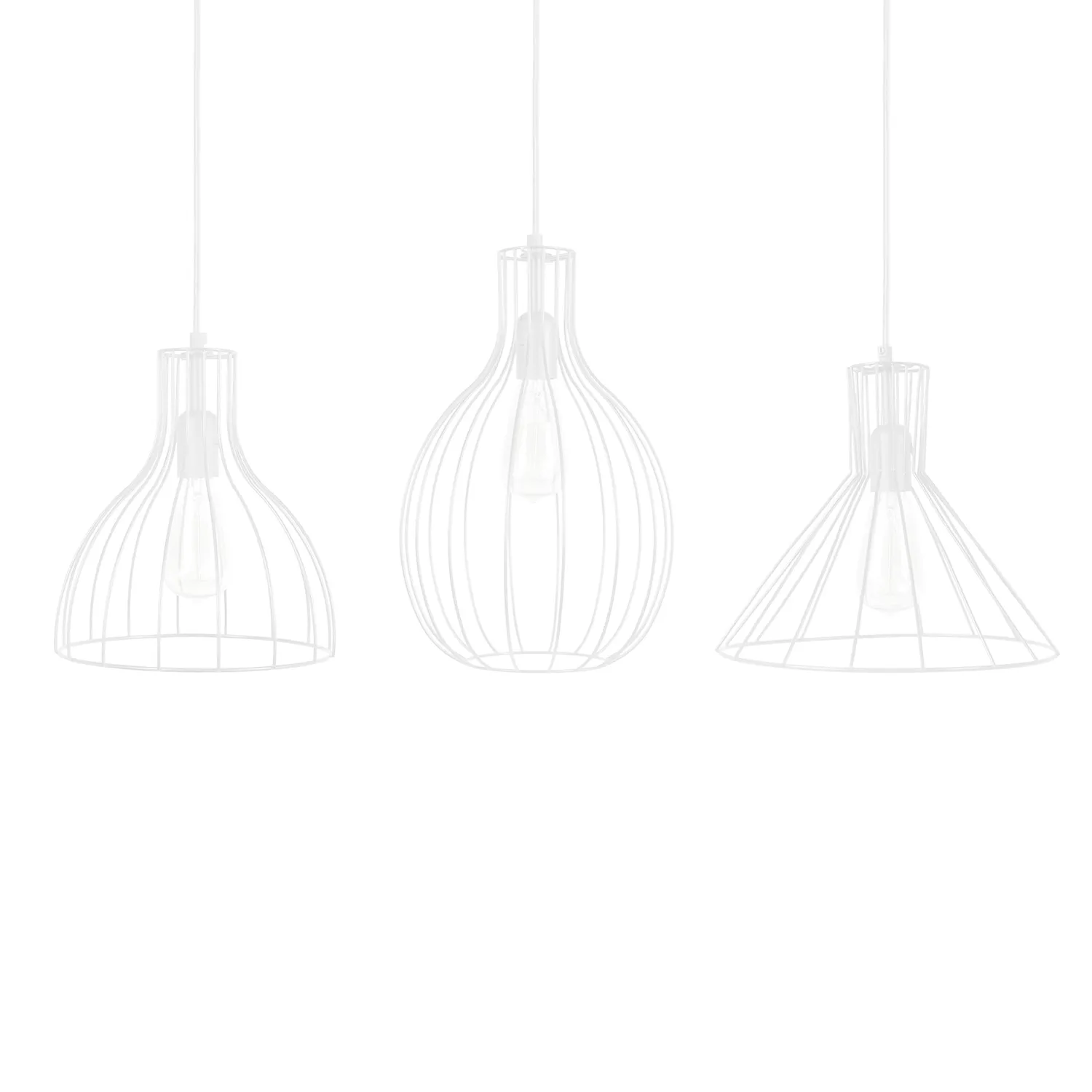 Tosel Rugby lampadario barra bianco 90 cm 3 luci E27