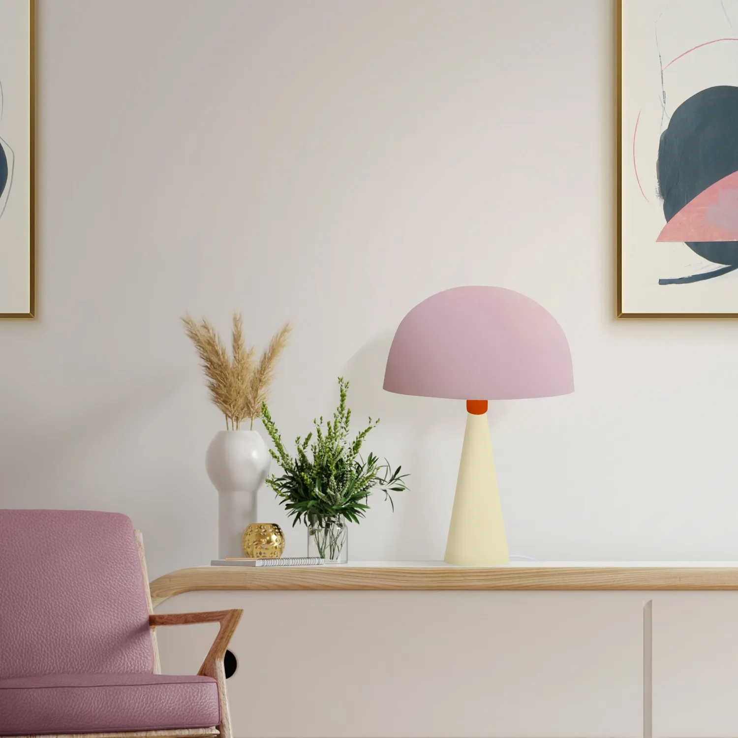 Tosel Hanna lampada da tavolo cono arancione 37 cm