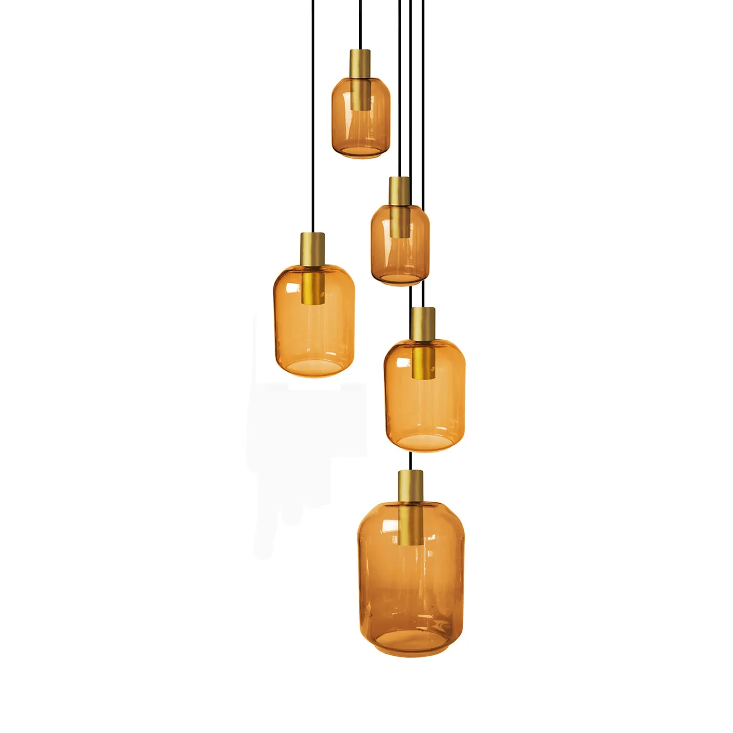 Tosel Svalbard Small lampadario oro 40x100cm vetro