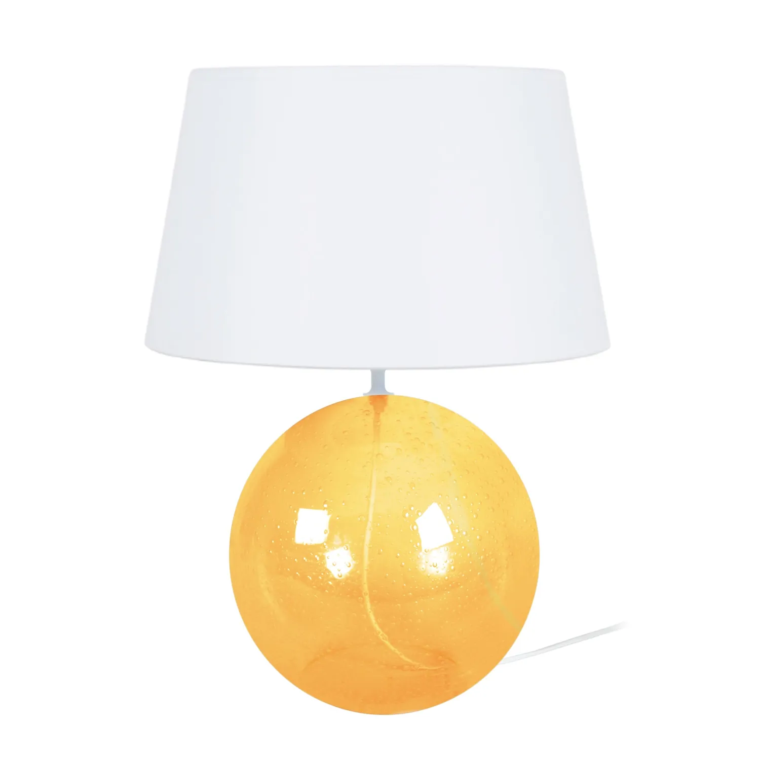 Tosel Burnaby lampada da tavolo sfera vetro 50 cm bianca
