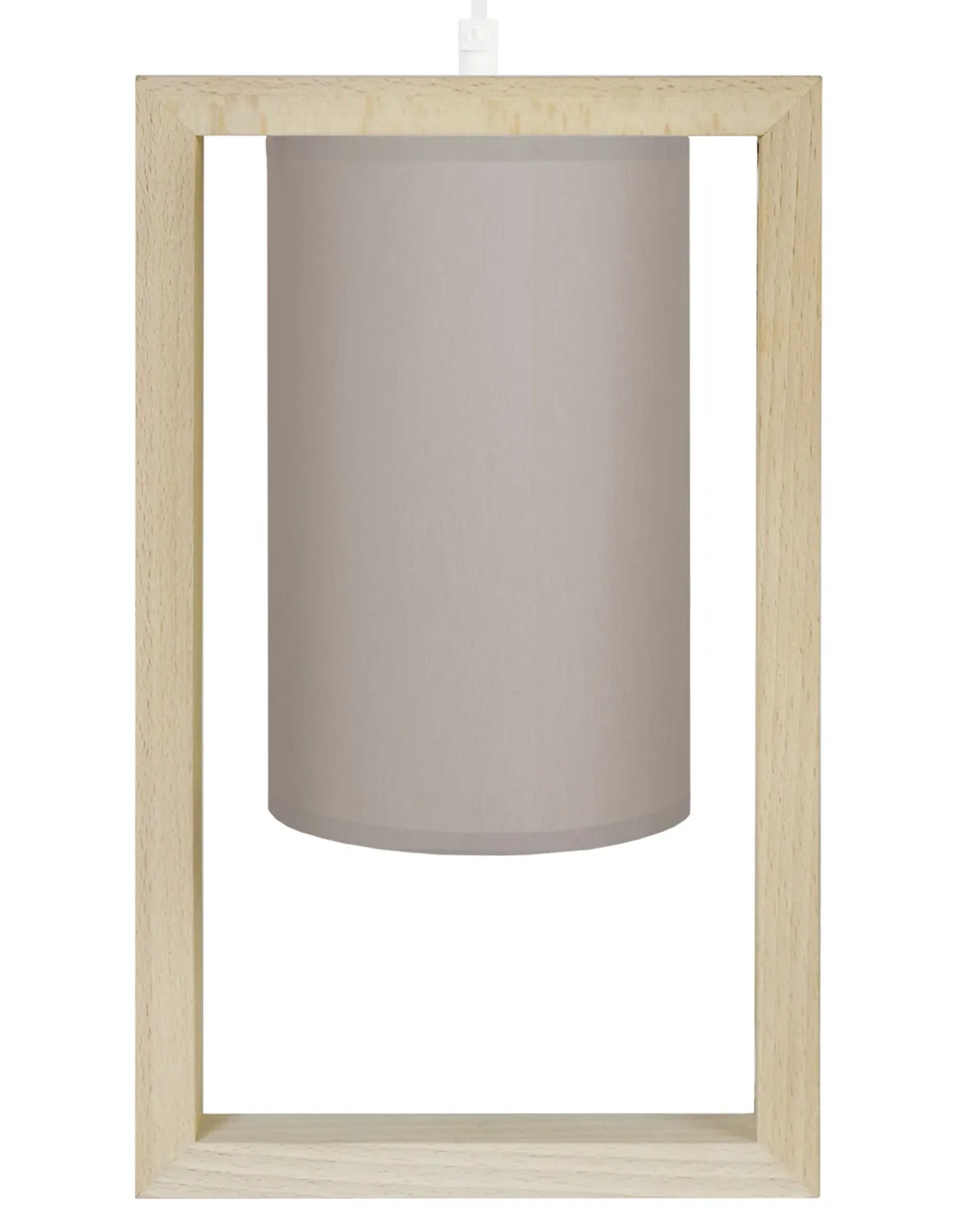 Tosel La Défense sospensione legno tessuto naturale taupe E27