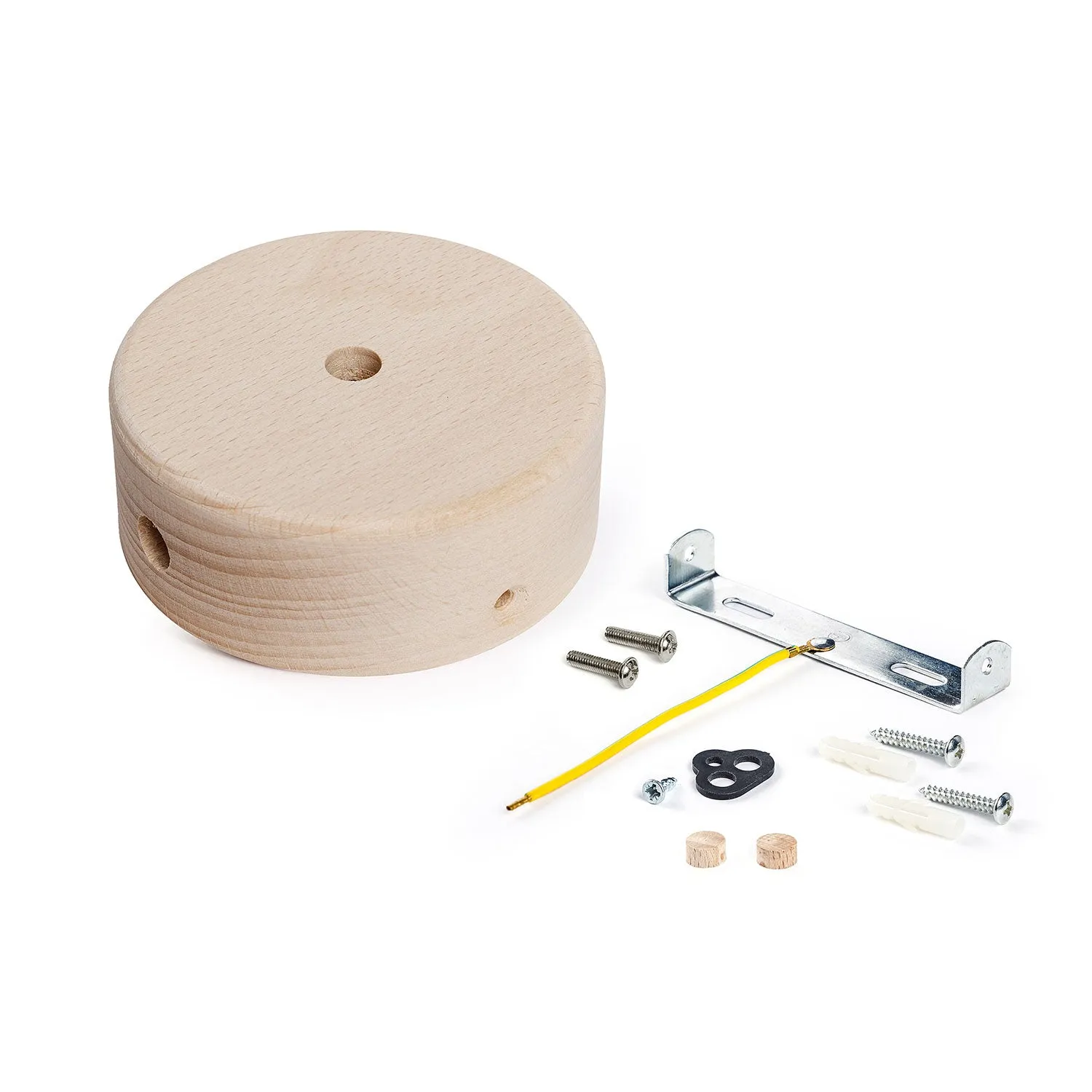 Creative Cables Mini rosone legno 3 fori neutro