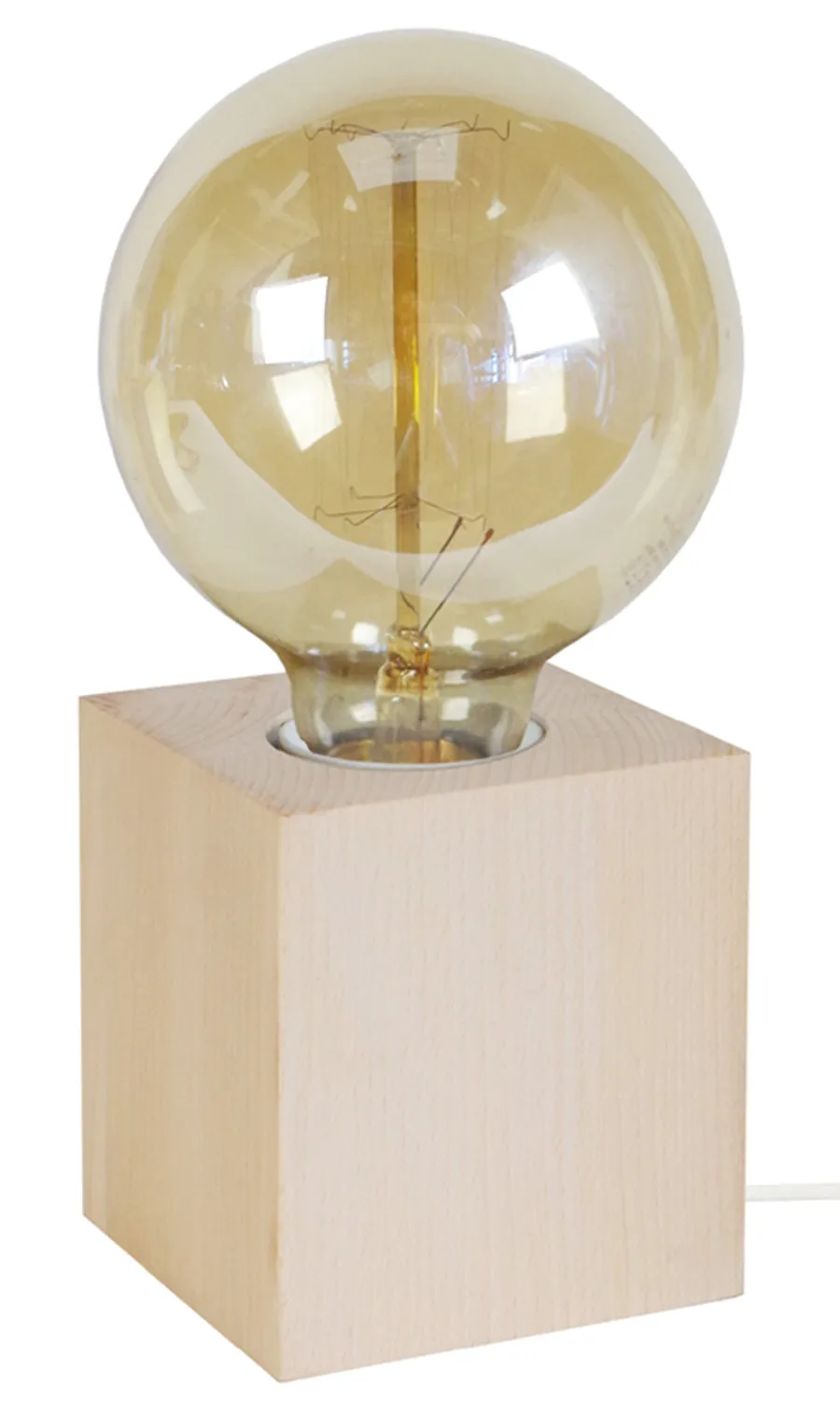 Tosel Bois Cube mini lampada da tavolo naturale 21 cm legno