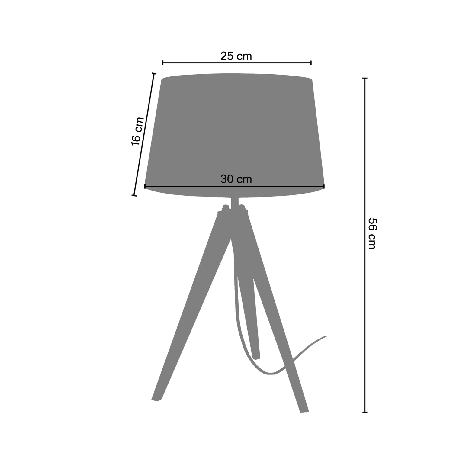 Tosel Idun lampada da tavolo treppiede 30x54cm naturale ecrù