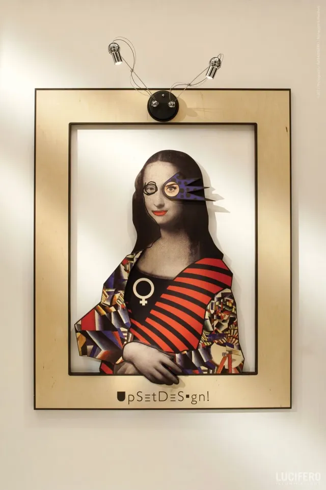 Lucifero Upset Monna Lisa piantana legno 101 cm