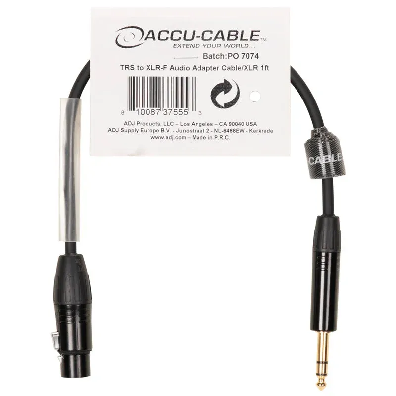 Accu-Cable ADPQXL-F American DJ adattatore jack-XLR 0,3m