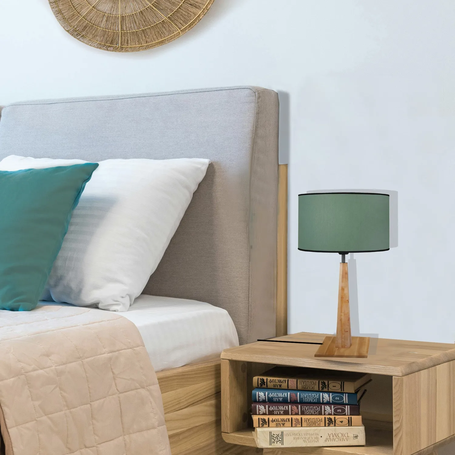 Tosel Thor B lampada tavolo legno naturale 30x57cm E27