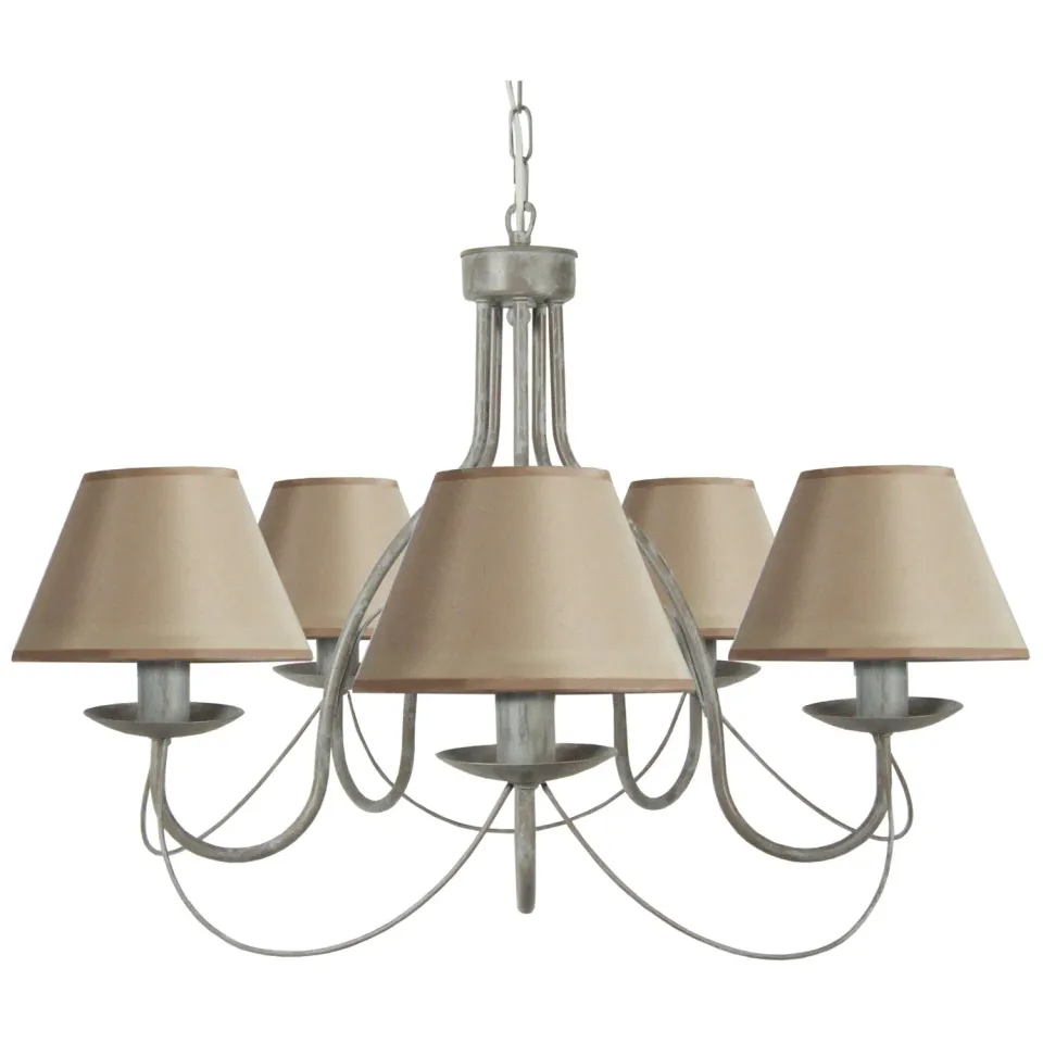 Tosel Provencale lampadario 5 luci grigio 78x80 cm metallo