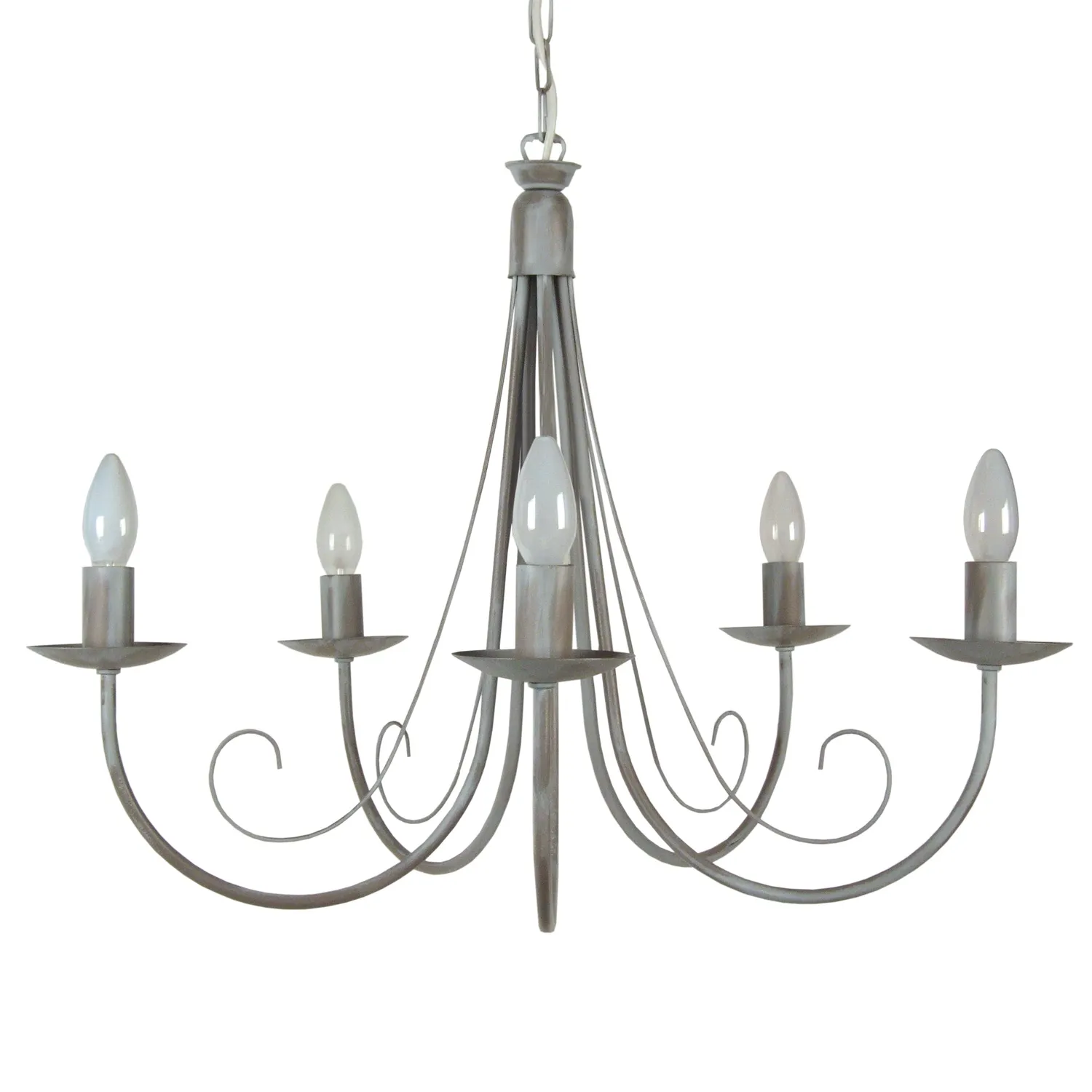 Tosel Côte d'Ivoire lampadario metallo taupe 60x80 cm