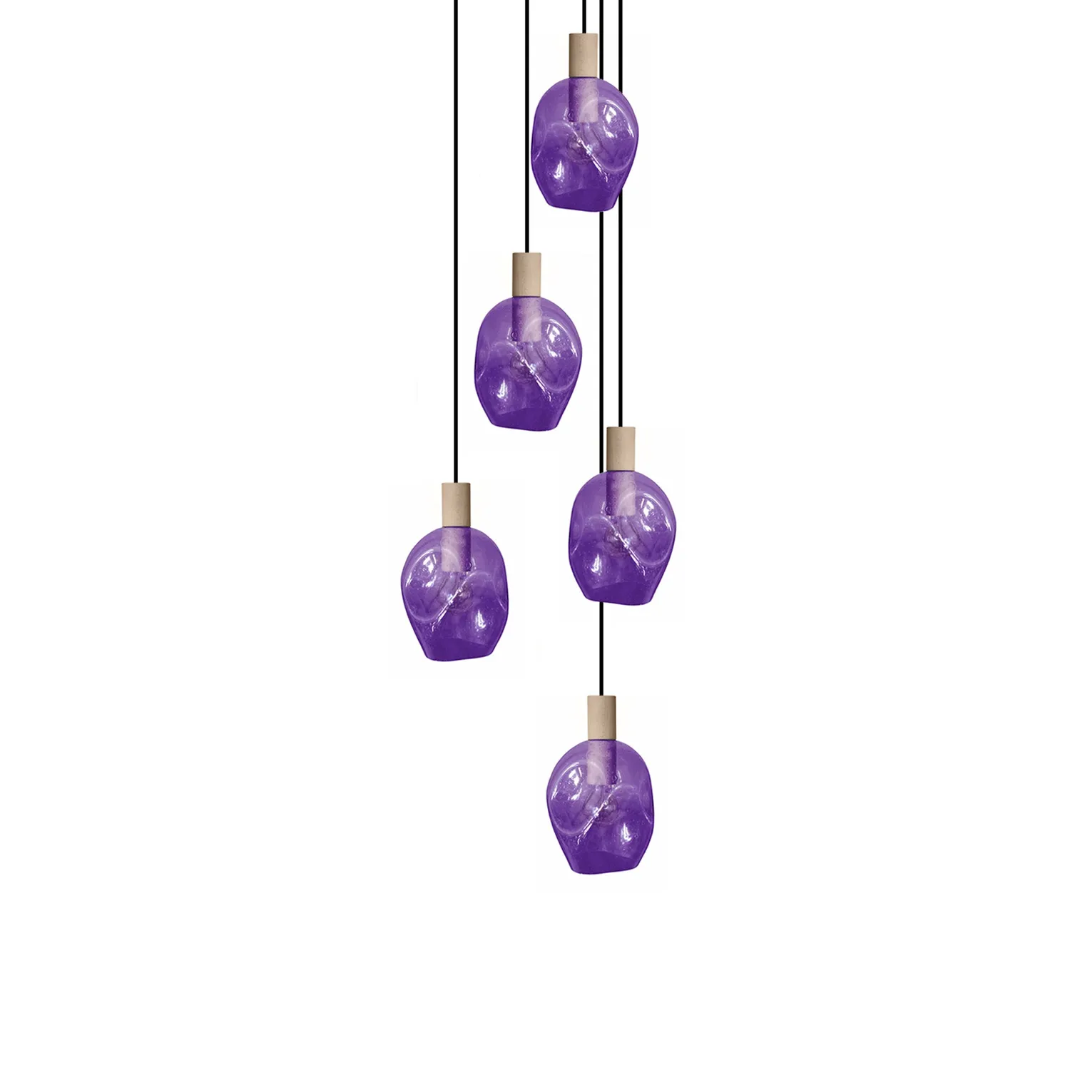 Tosel VINGOLF lampadario legno 5 luci E27 60x100