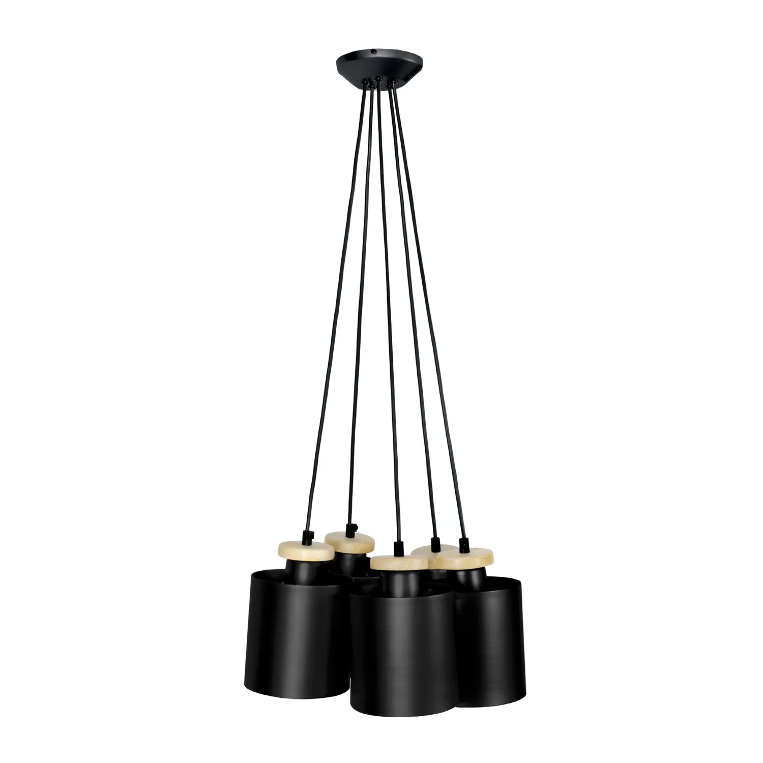 Tosel Uzibuze lampadario nero 45x90 cm metallo legno