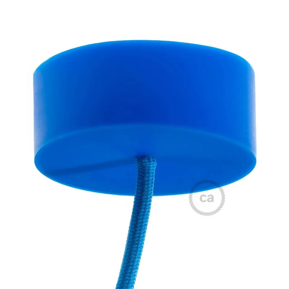 Creative Cables rosone silicone blu soffitto 83 mm
