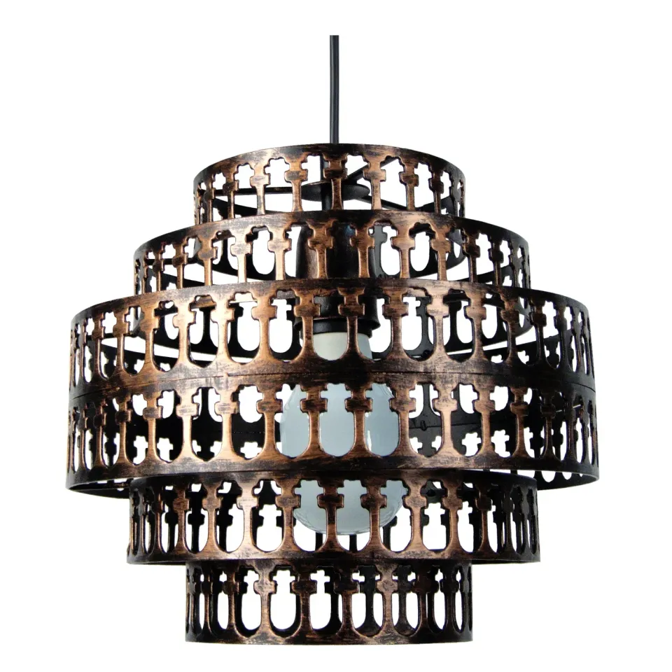 Tosel Kathedral sospensione nero e oro 28x100 cm metallo