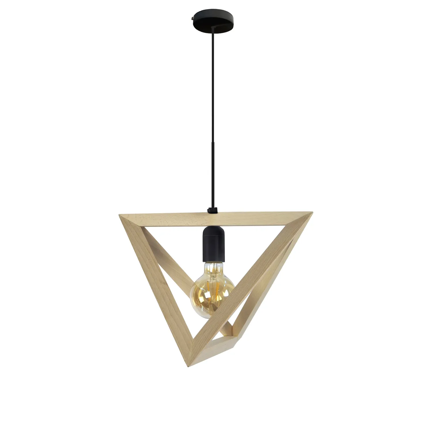 Tosel Tétraèdre C sospensione piramide legno naturale 35x100cm