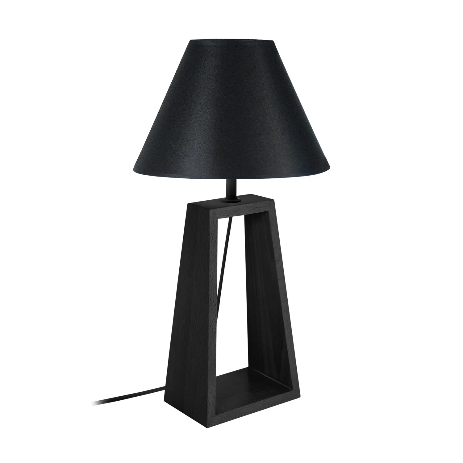 Tosel Mikelli Lampada da Tavolo Triangolo Legno Bianco 22x50 cm