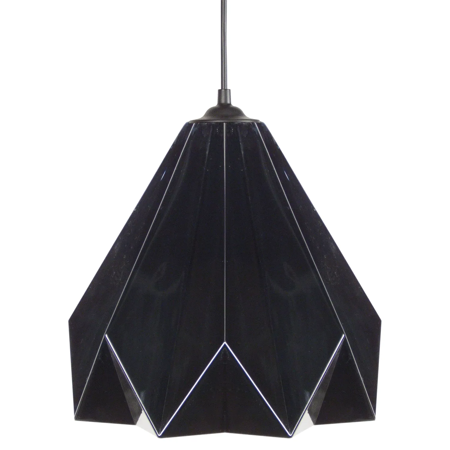 Tosel Helsinki sospensione vetro nero 25x100 cm piramide