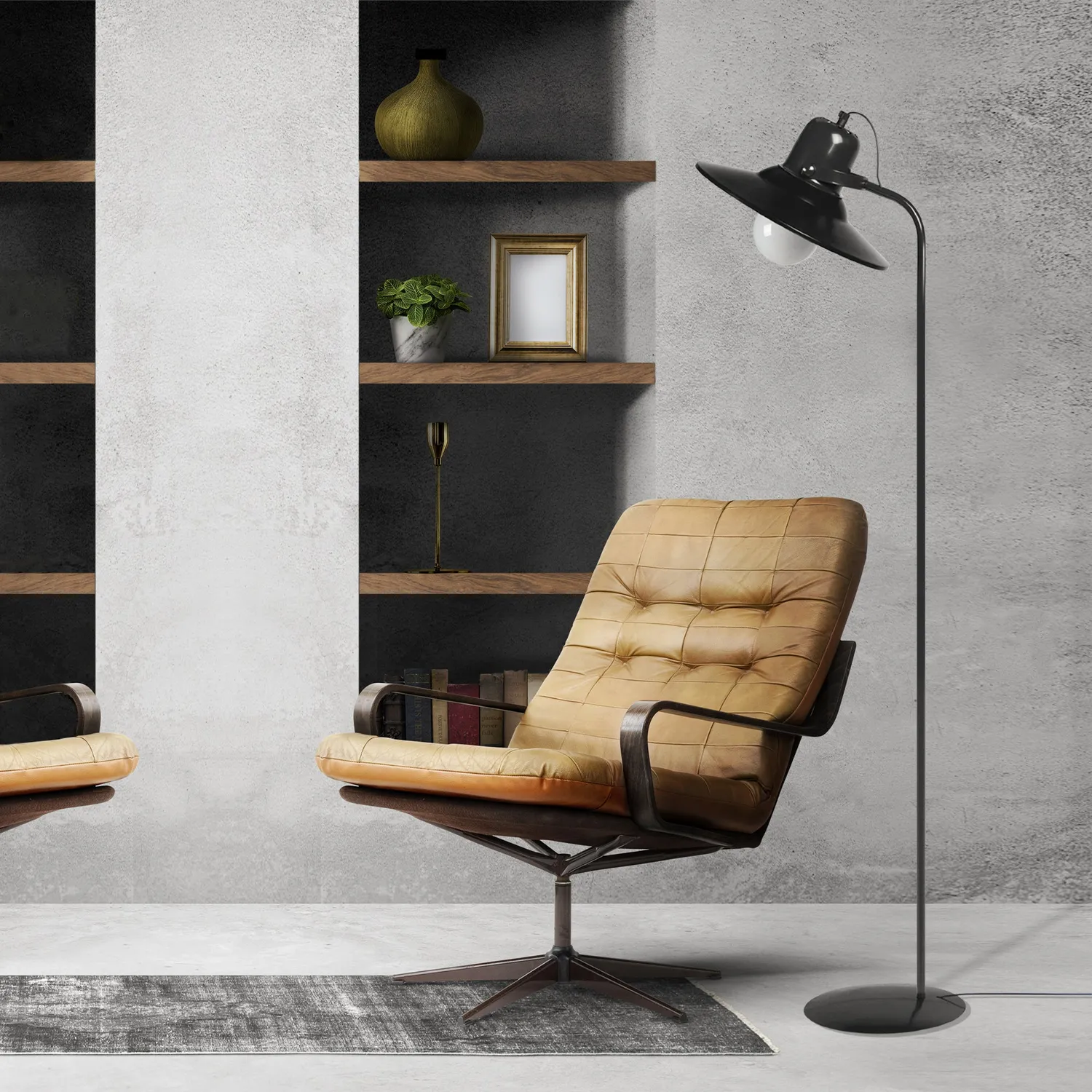 Tosel Lodge piantana lettura nera snodabile 29x150cm
